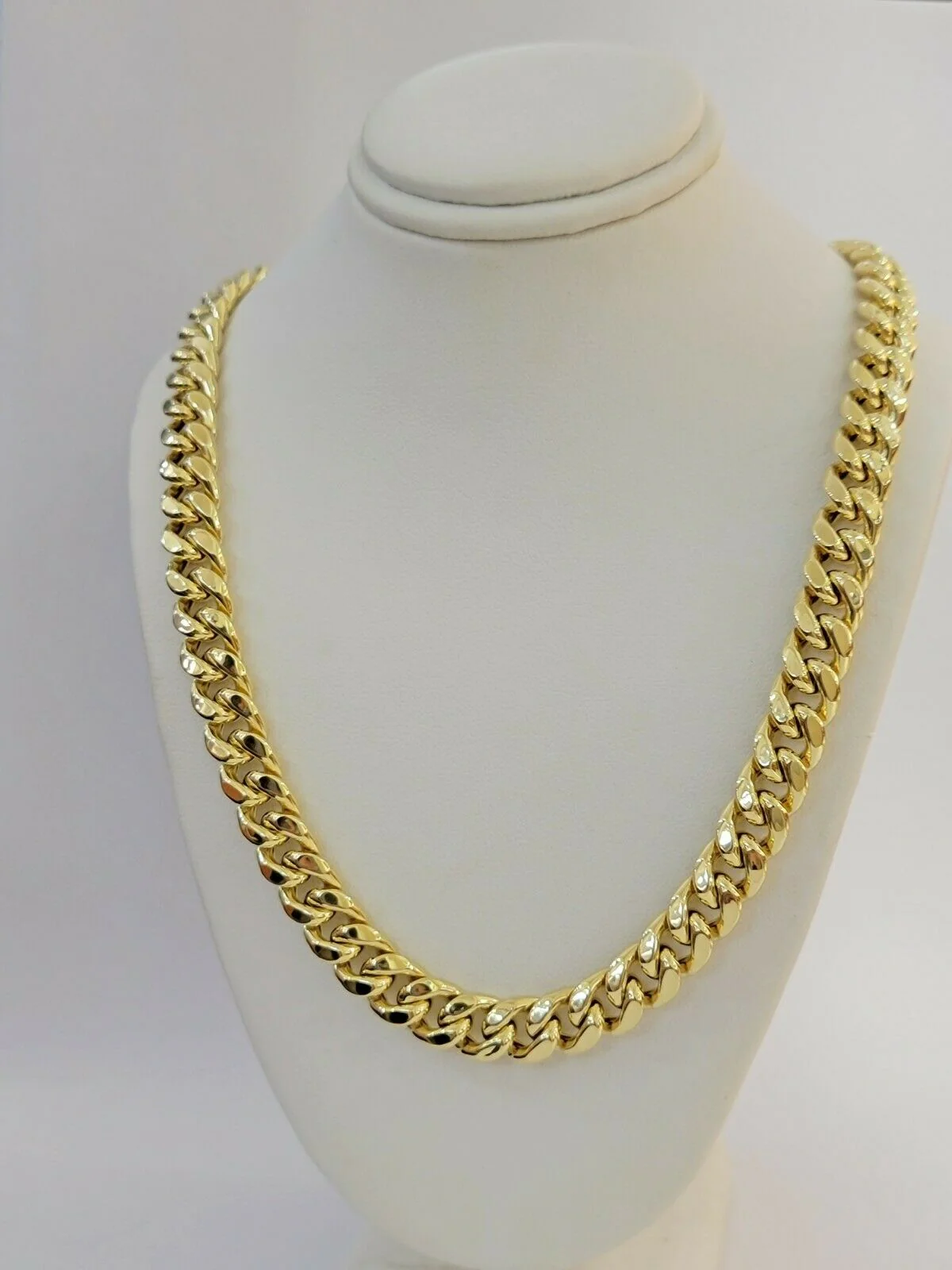 Real 14k Mens Chain Miami Cuban Link Necklace 24" 9mm 14KT Yellow Gold Box lock - Image 5