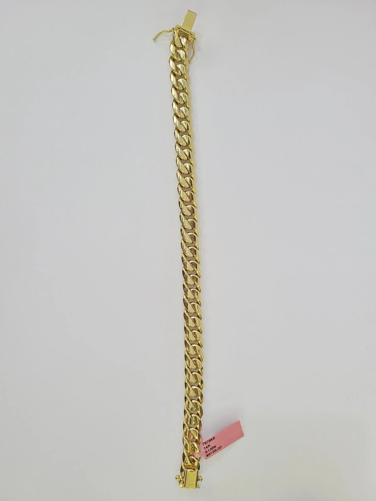 Real 14K Miami Cuban Bracelet Yellow Gold Box Clasp 7.5" Inch 10mm Link Hollow - Image 6