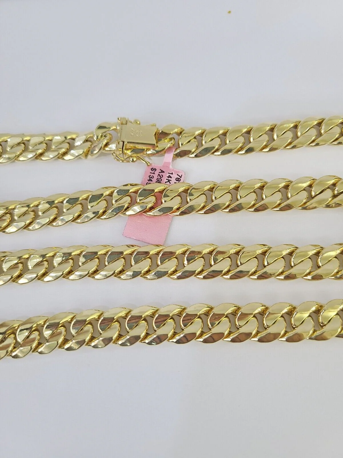 Real 14K Miami Cuban Link Chain Necklace Yellow Gold 22 inch 9mm Mens Hollow - Image 4