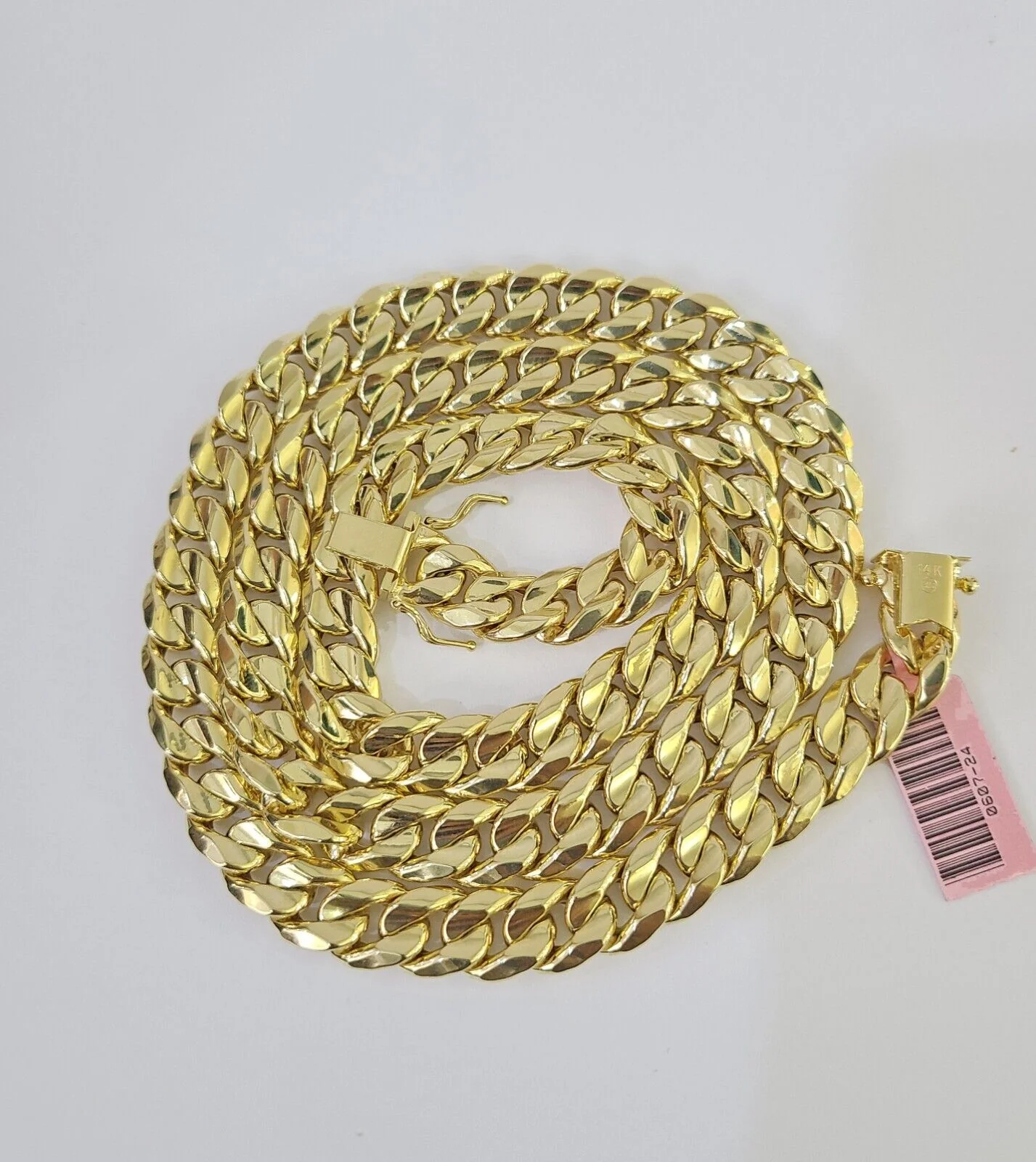 Real 14K Miami Cuban Link Chain Necklace Yellow Gold 22 inch 9mm Mens Hollow - Image 6