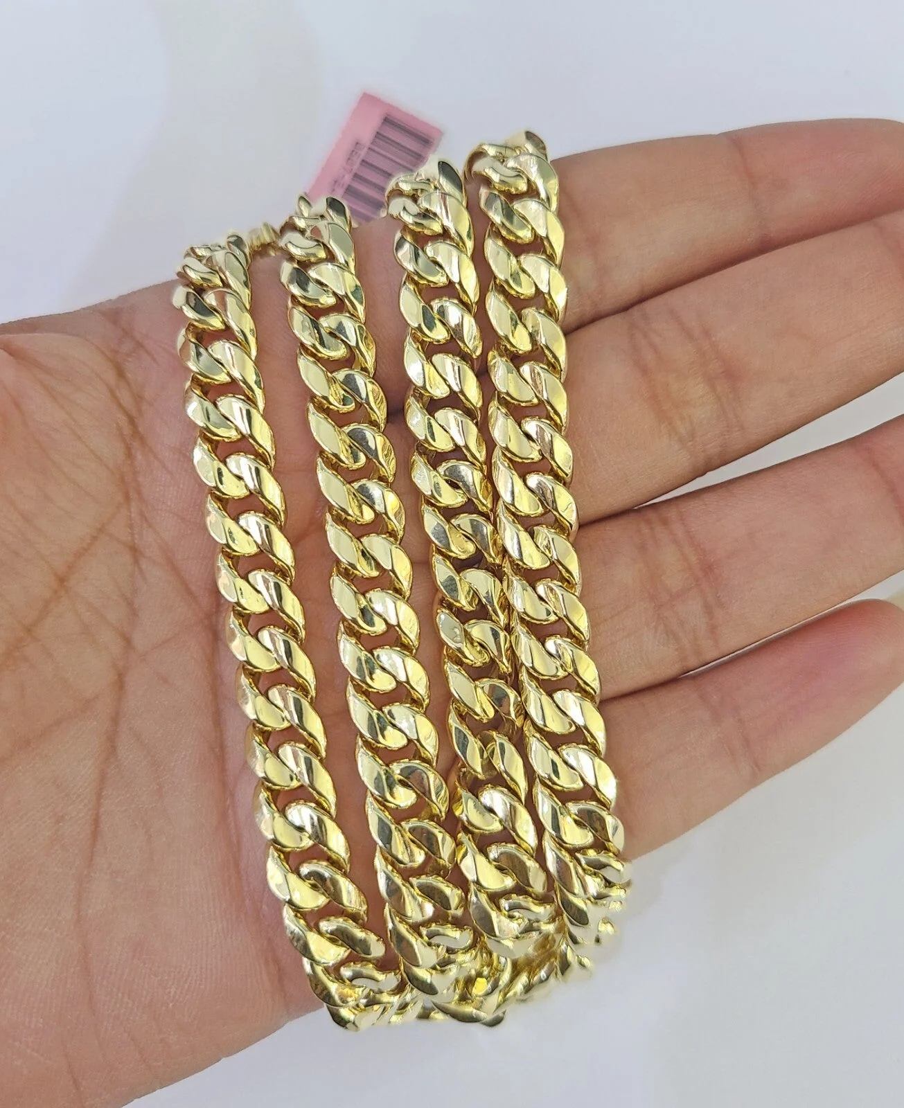 Real 14K Miami Cuban Link Chain Necklace Yellow Gold 24 inch 8mm Mens Hollow - Image 3