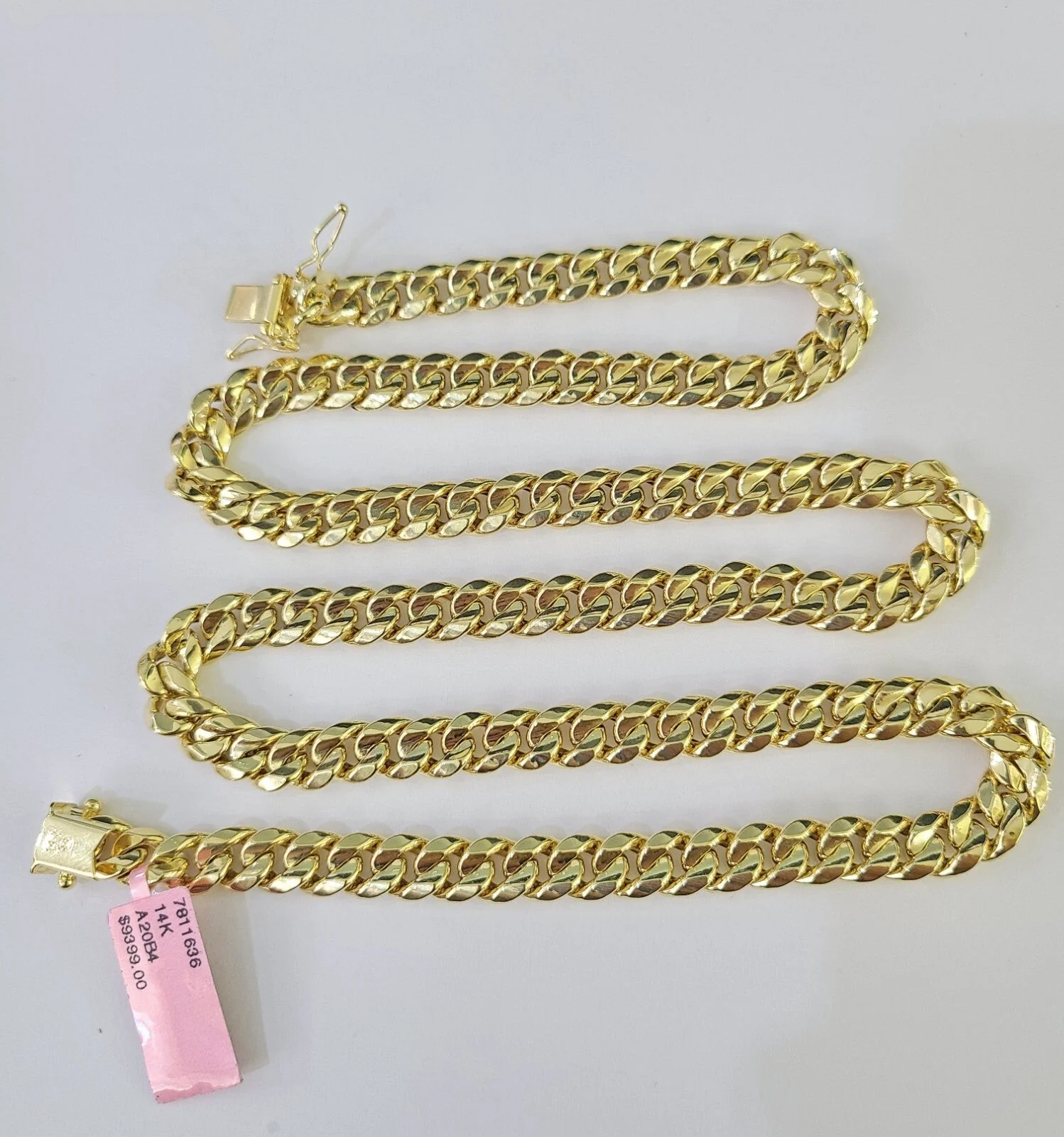 Real 14K Miami Cuban Link Chain Necklace Yellow Gold 24 inch 8mm Mens Hollow - Image 5