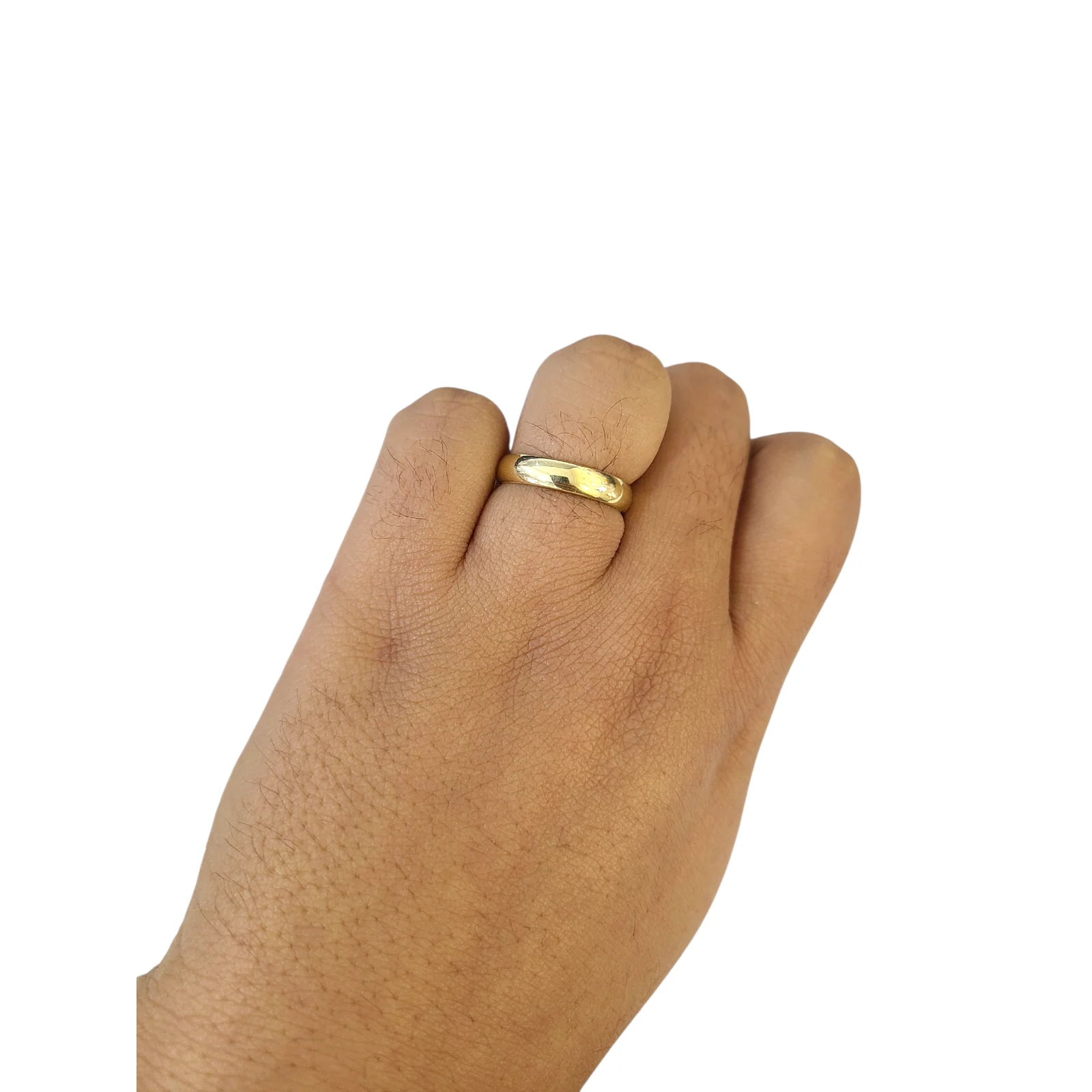 Solid 10k Yellow Gold Ring Ladies Band 4mm Size 6 Real 10k Wedding / Engagement - Image 2