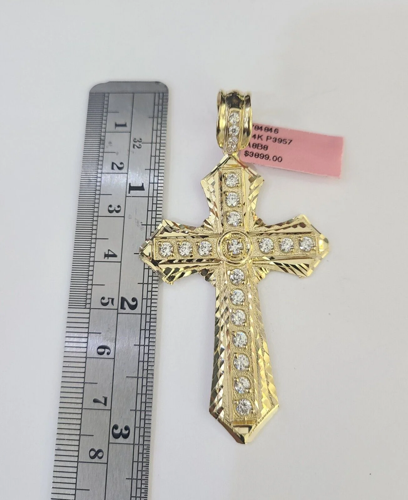 Real 14k Rope Chain Jesus Cross Charm Yellow Gold Set 5mm 20"-30" Necklace - Image 3