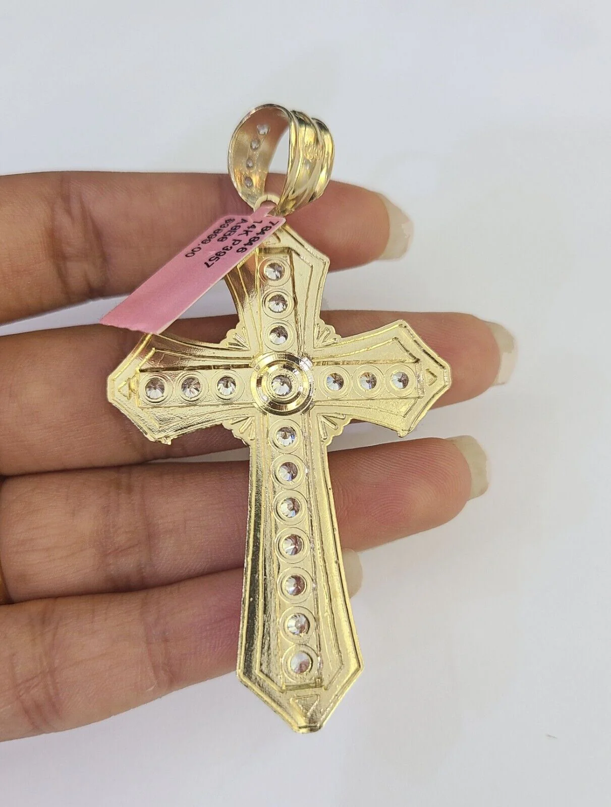Real 14k Rope Chain Jesus Cross Charm Yellow Gold Set 5mm 20"-30" Necklace - Image 7