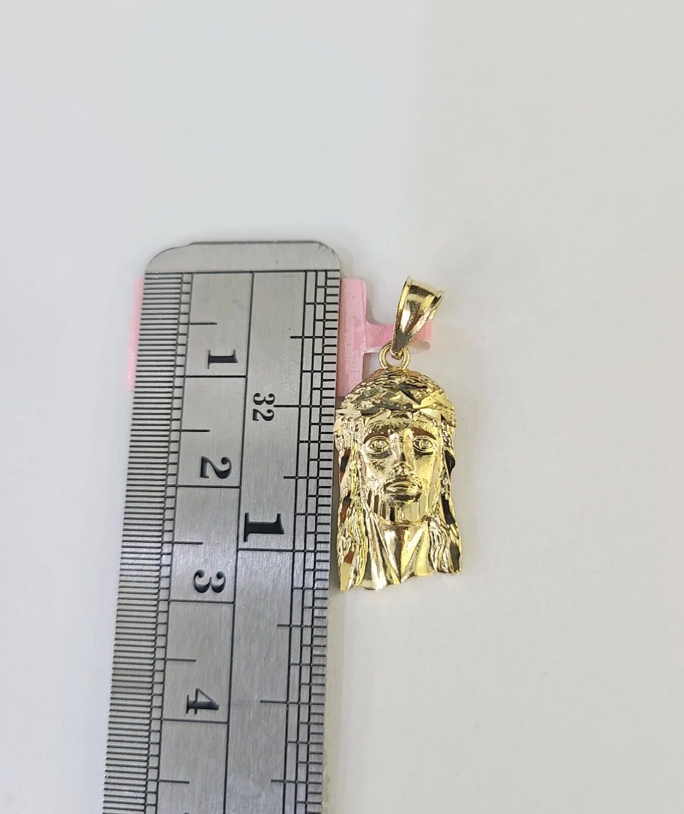 Real 14k Rope Chain Jesus Head Charm Set Yellow Gold 3mm 18-30" Necklace Pendant - Image 4
