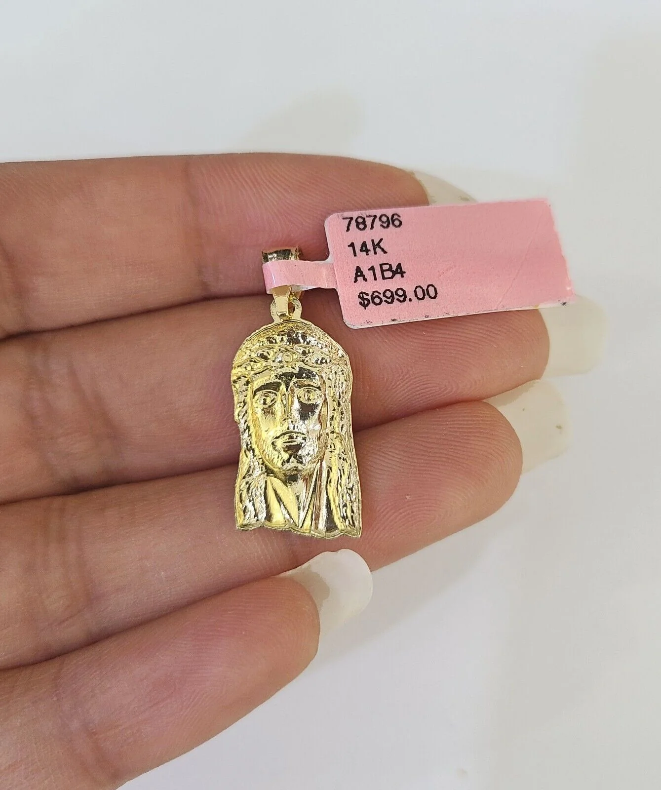 Real 14k Rope Chain Jesus Head Charm Set Yellow Gold 3mm 18-30" Necklace Pendant - Image 5