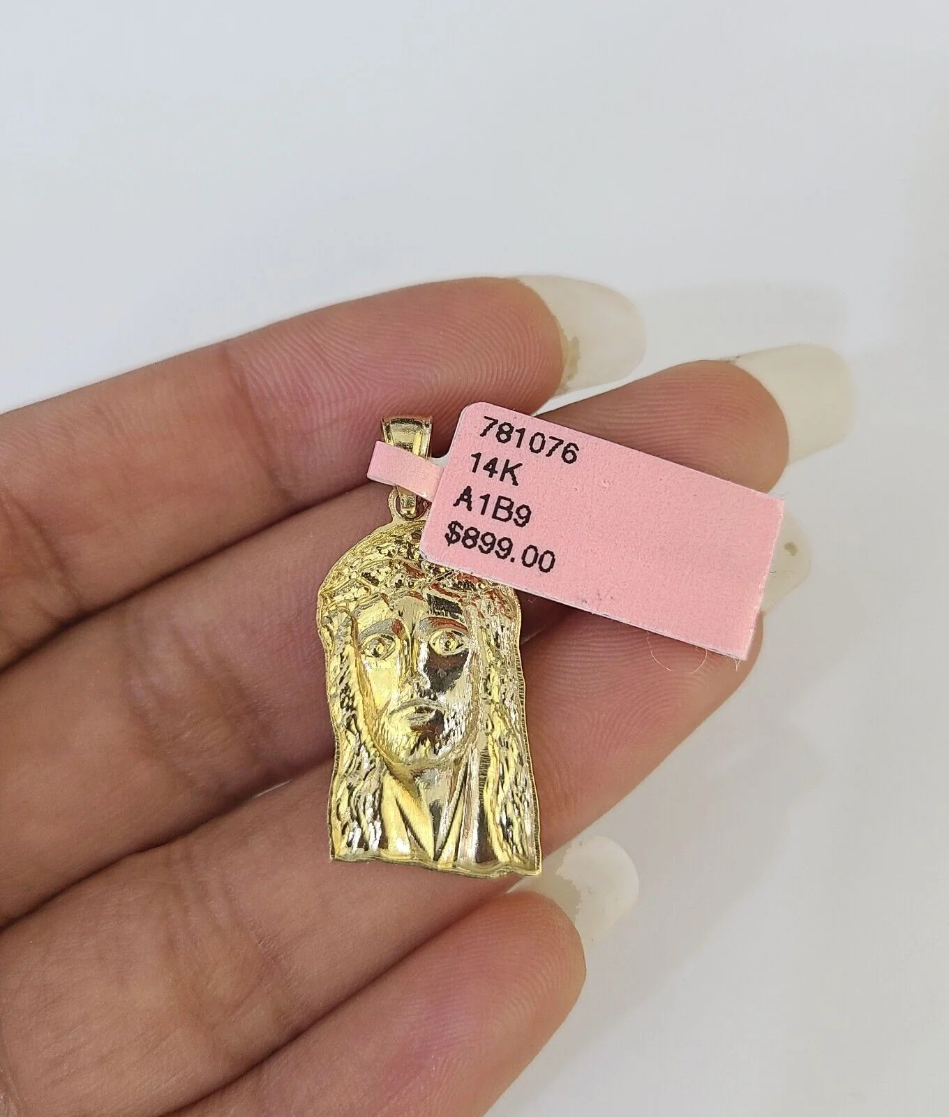 Real 14k Rope Chain Jesus Head Charm Set Yellow Gold 3mm 18-30" Necklace Pendant - Image 7