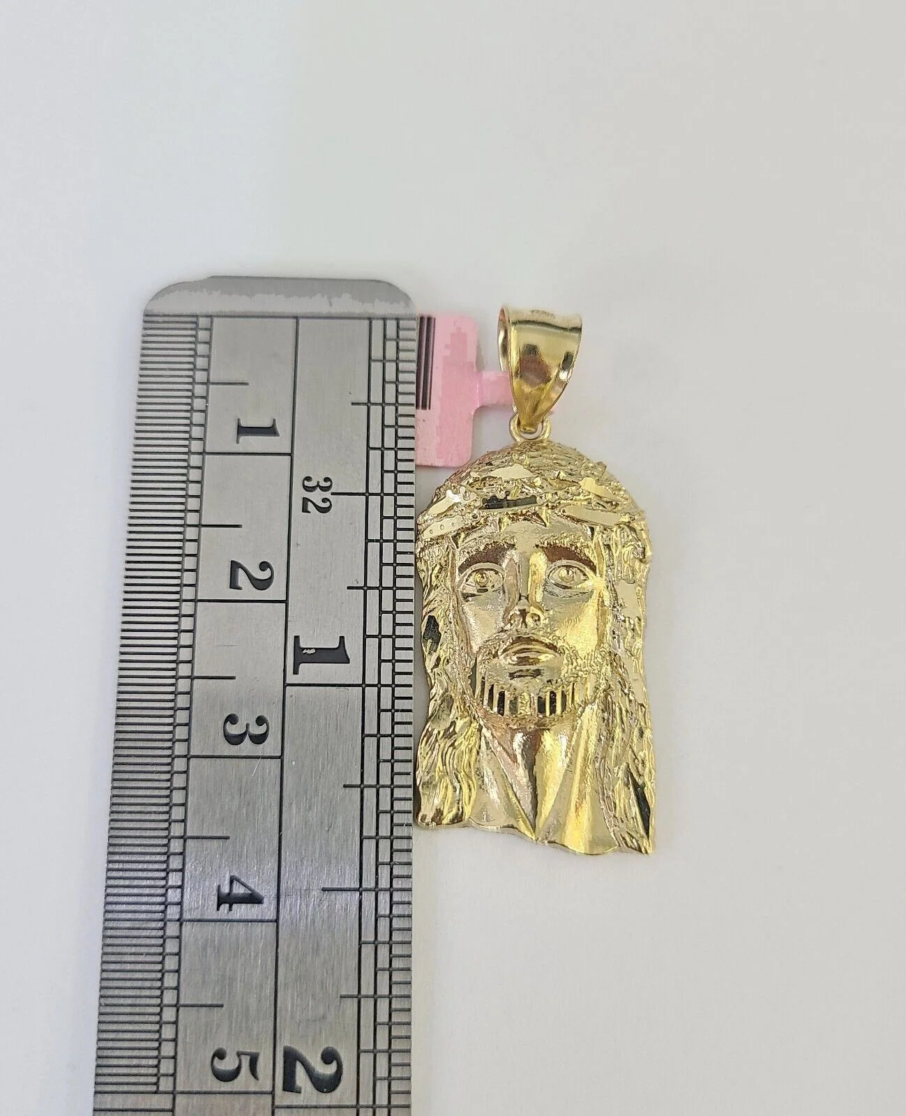 Real 14k Rope Chain Jesus Head Charm Set Yellow Gold 3mm 18-30" Necklace Pendant - Image 5