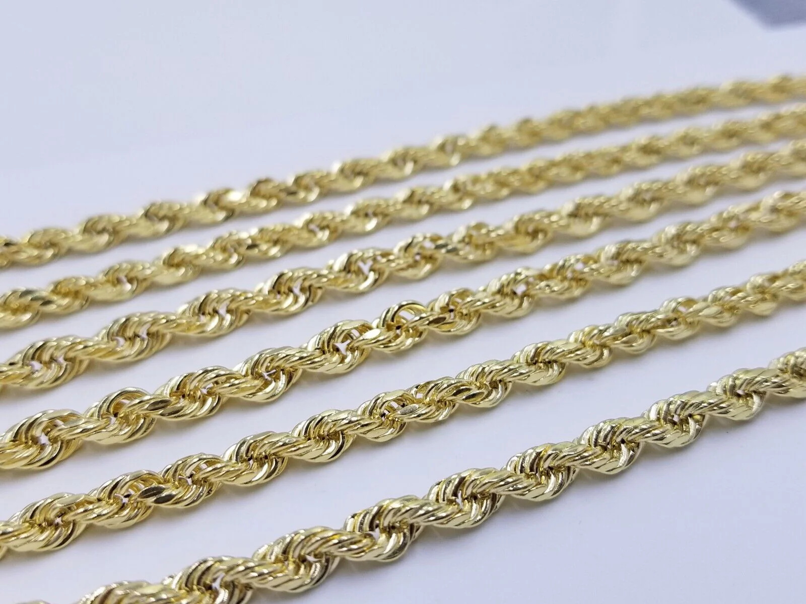 Real 14k Rope Chain Necklace 5mm 14kt Yellow Gold 18" 20" 22" 24" 26" inch Mens - Image 7