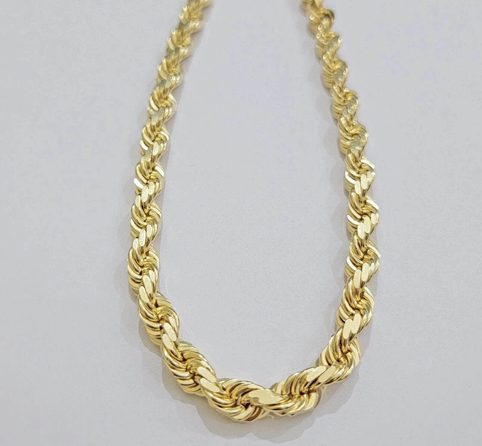 Real 14k Rope Chain Necklace 7mm Mens 14kt Yellow Gold 18 in - 30 inch SOLID - Image 5