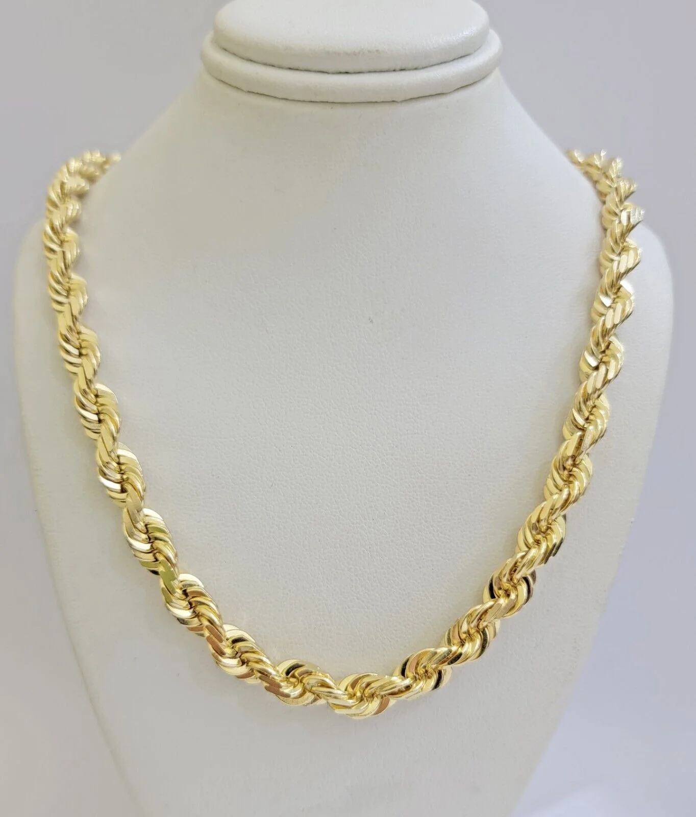 Real 14k Rope Chain Necklace 7mm Mens 14kt Yellow Gold 18 in - 30 inch SOLID - Image 6