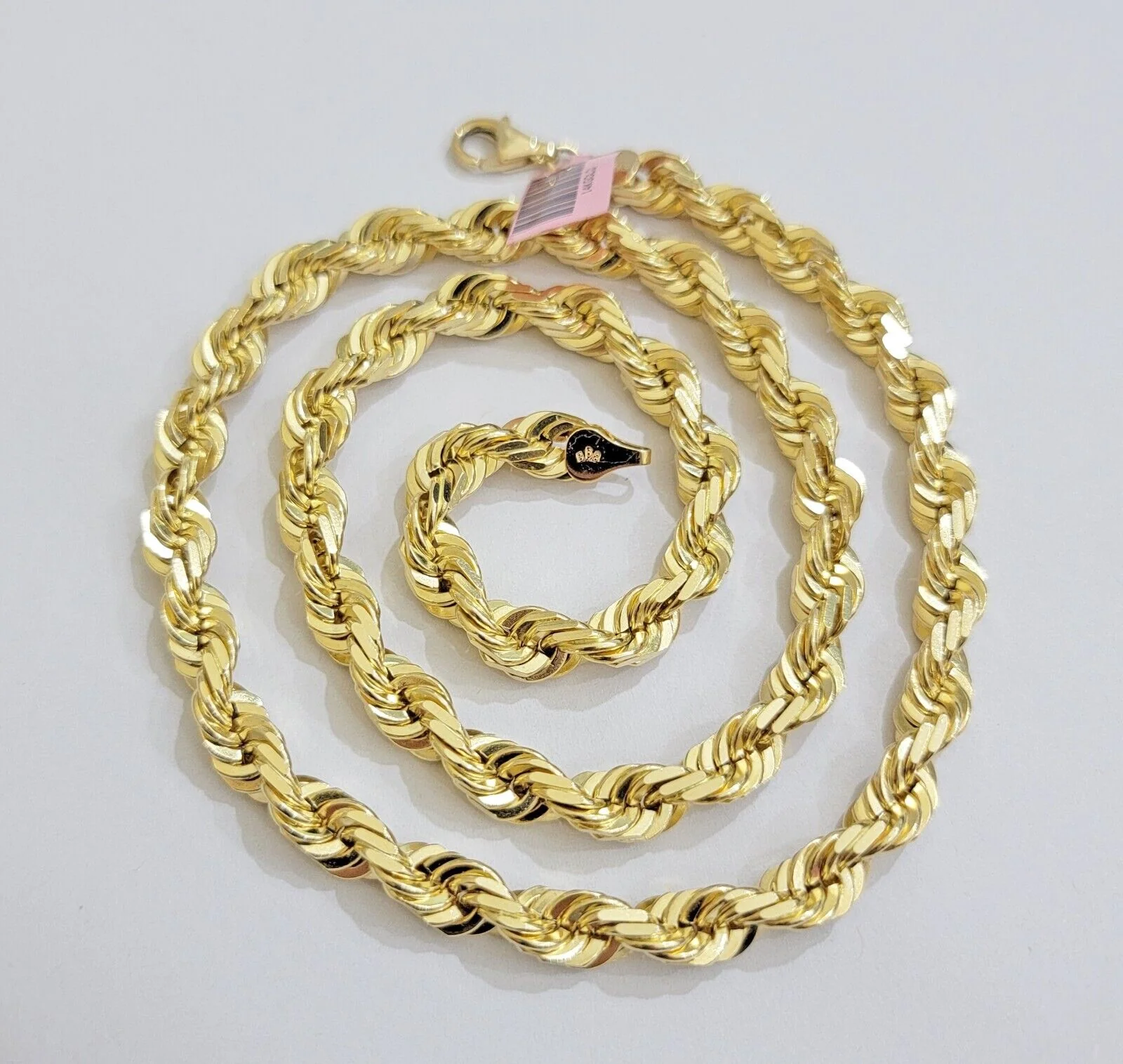 Real 14k Rope Chain Necklace 7mm Mens 14kt Yellow Gold 18 in - 30 inch SOLID - Image 8