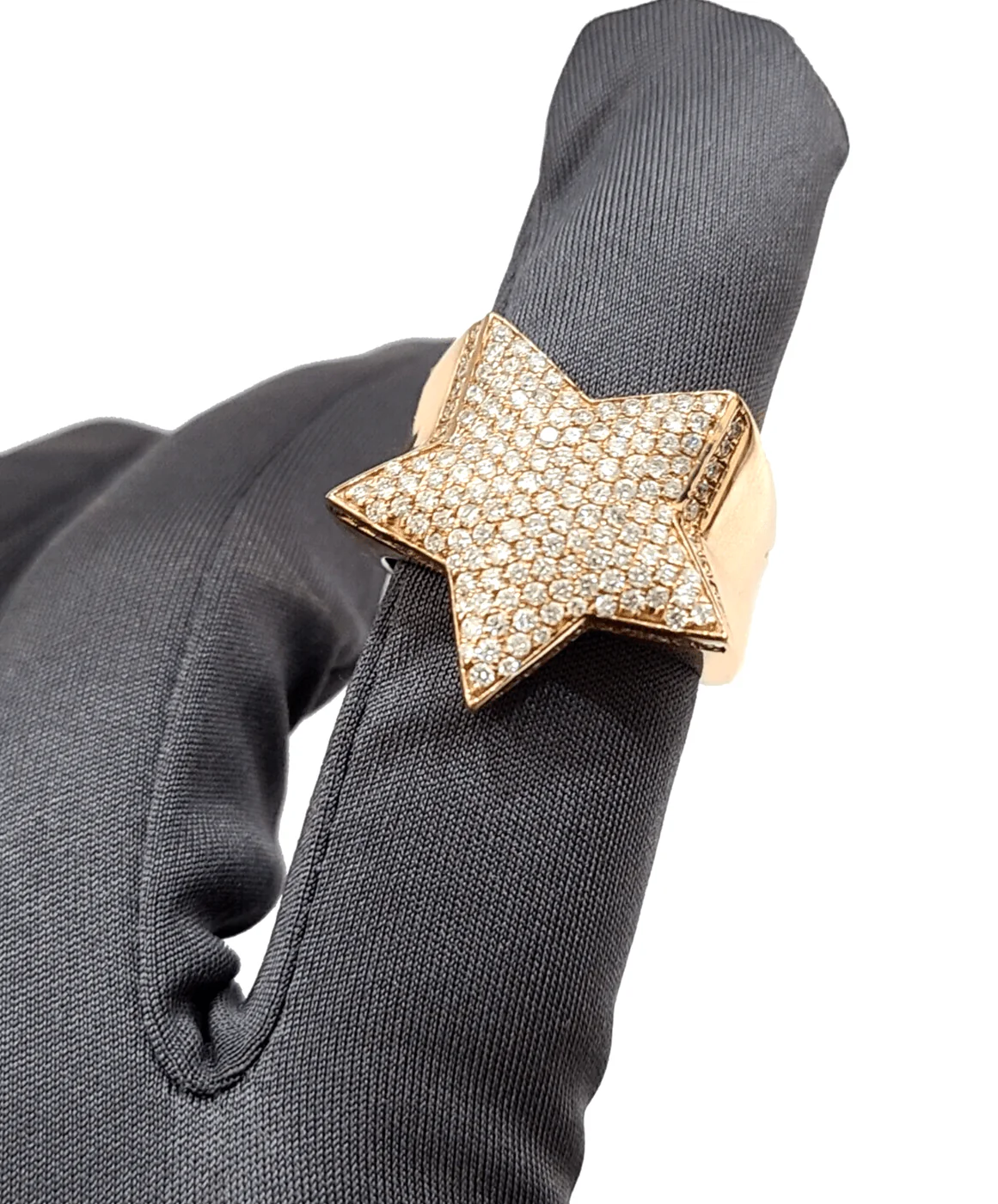 Real 14k Rose Gold Diamond Star Ring Band Genuine 1.62CT Diamonds 14kt Size 10 - Image 2