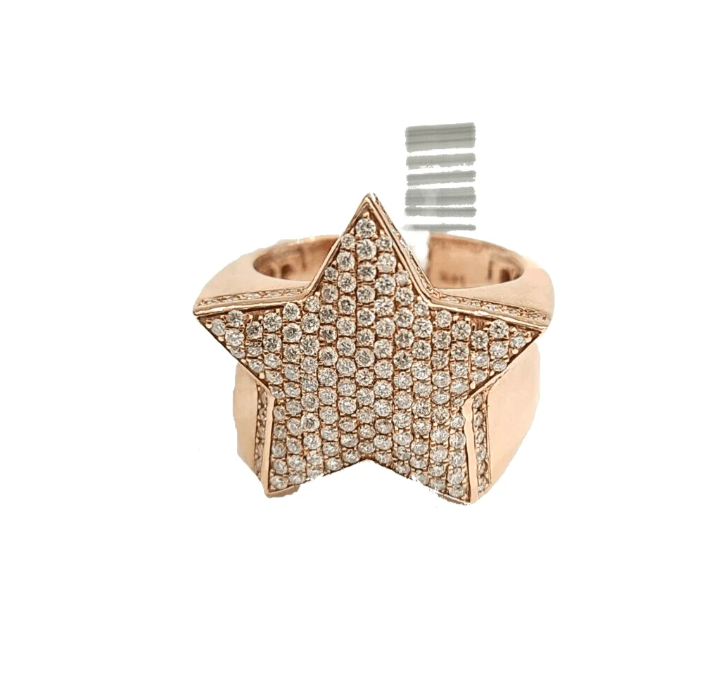 Real 14k Rose Gold Diamond Star Ring Band Genuine 1.62CT Diamonds 14kt Size 10 - Image 3