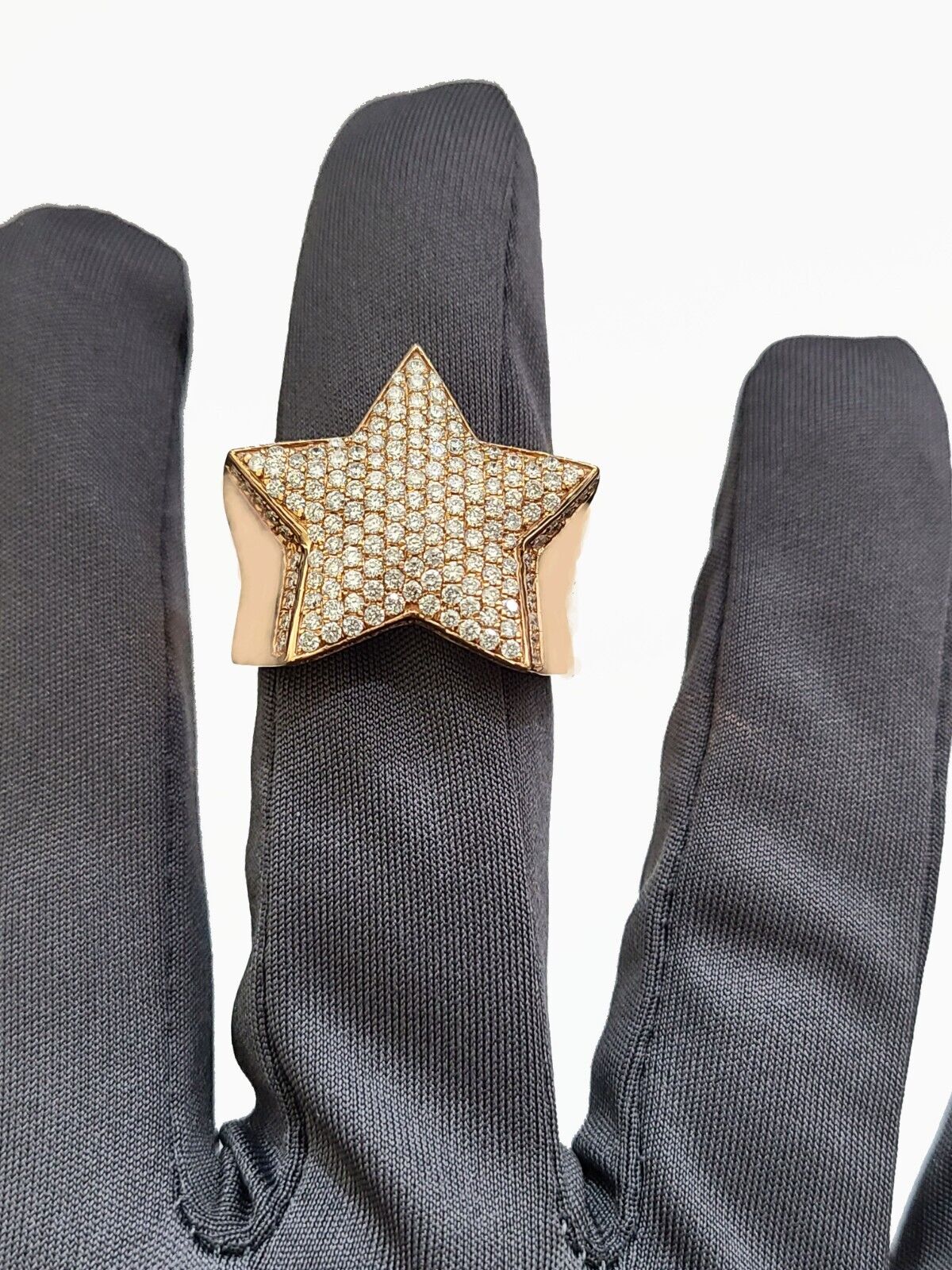 Real 14k Rose Gold Diamond Star Ring Band Genuine 1.62CT Diamonds 14kt Size 10 - Image 4