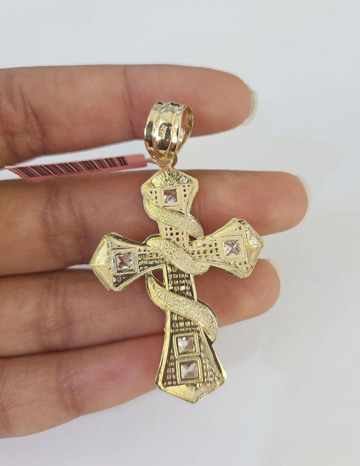 Real 14k Solid Chain Cross Charm Set Miami Cuban Link 3mm Necklace Pendant Gold - Image 7