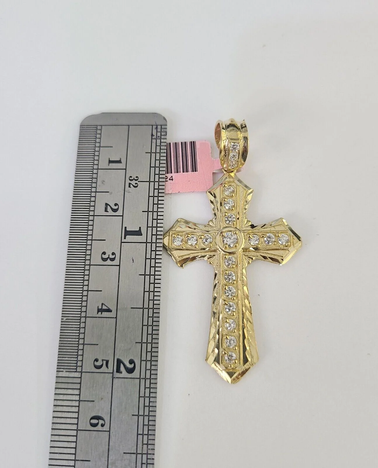 Real 14k Solid Chain Cross Charm Set Miami Cuban Link 3mm Necklace Pendant Gold - Image 4