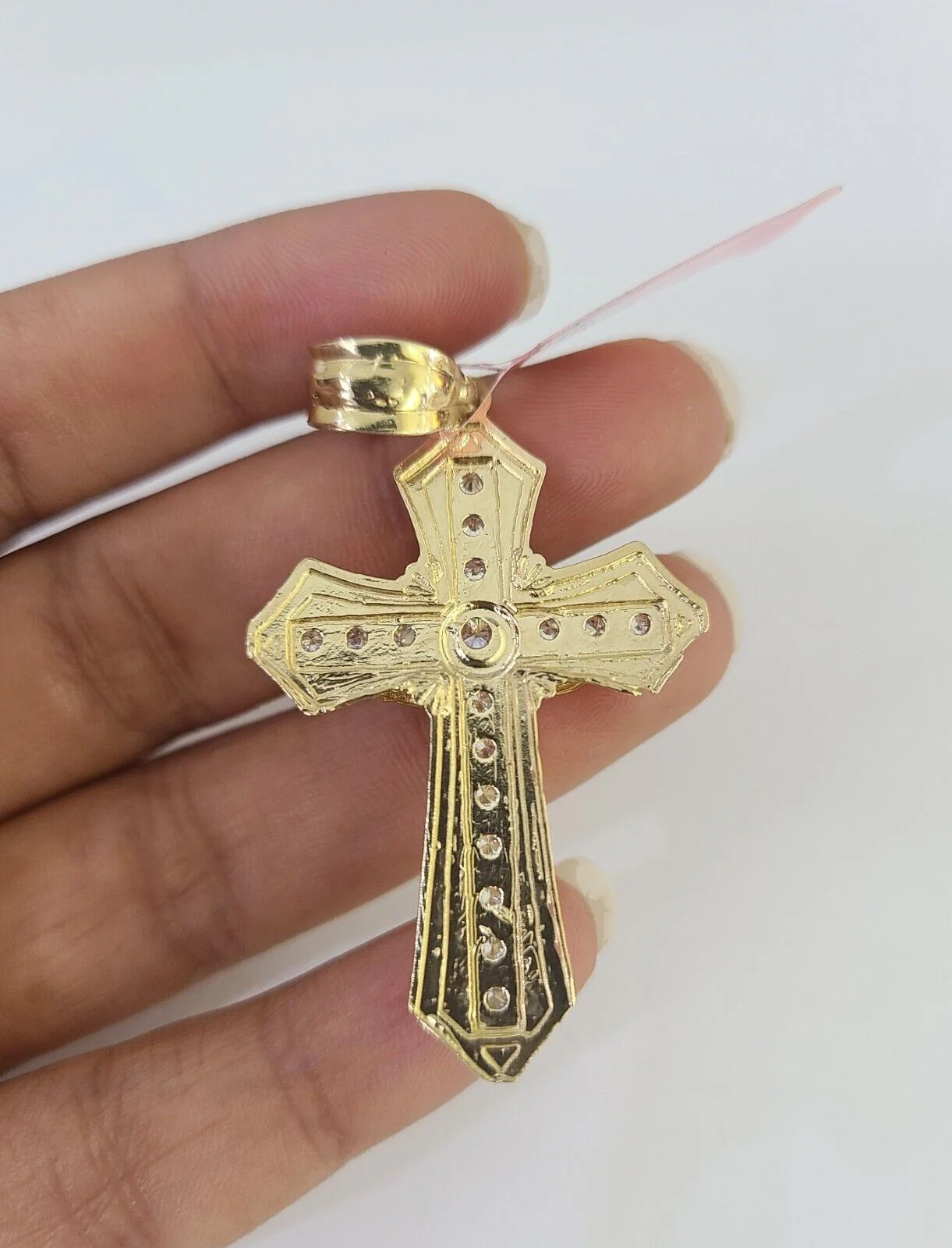 Real 14k Solid Chain Cross Charm Set Miami Cuban Link 3mm Necklace Pendant Gold - Image 7