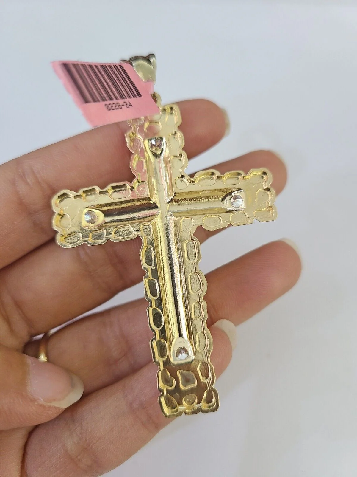 Real 14k Solid Chain Cross Charm Set Miami Cuban Link 6mm Necklace Pendant Gold - Image 7