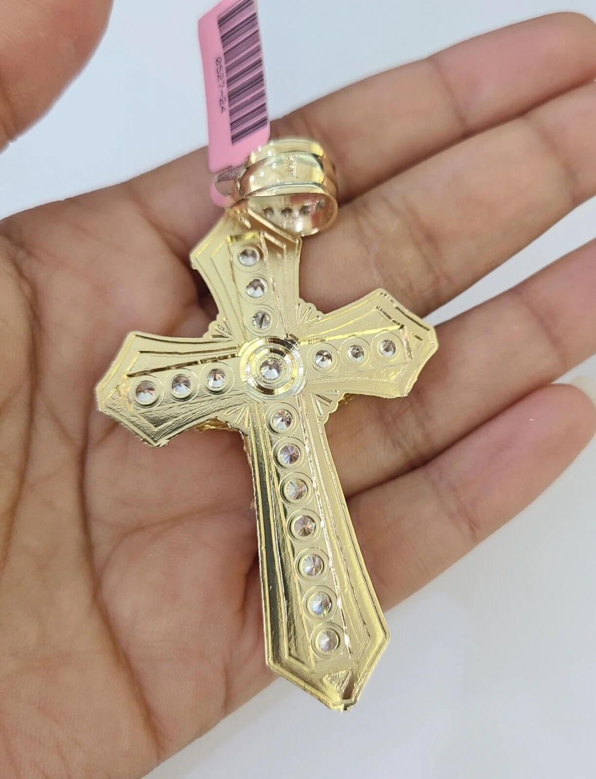 Real 14k Solid Chain Cross Charm Set Miami Cuban Link 6mm Necklace Pendant Gold - Image 7