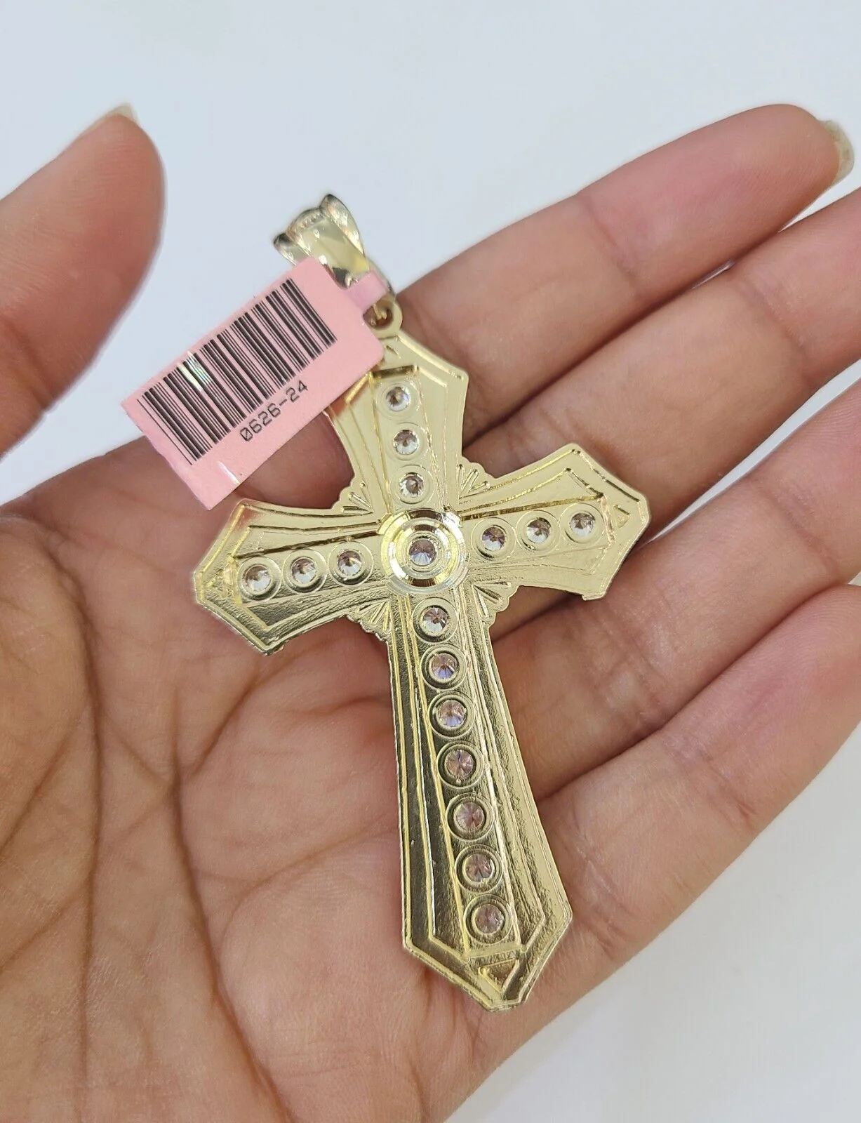 Real 14k Solid Chain Cross Charm Set Miami Cuban Link 6mm Necklace Pendant Gold - Image 7