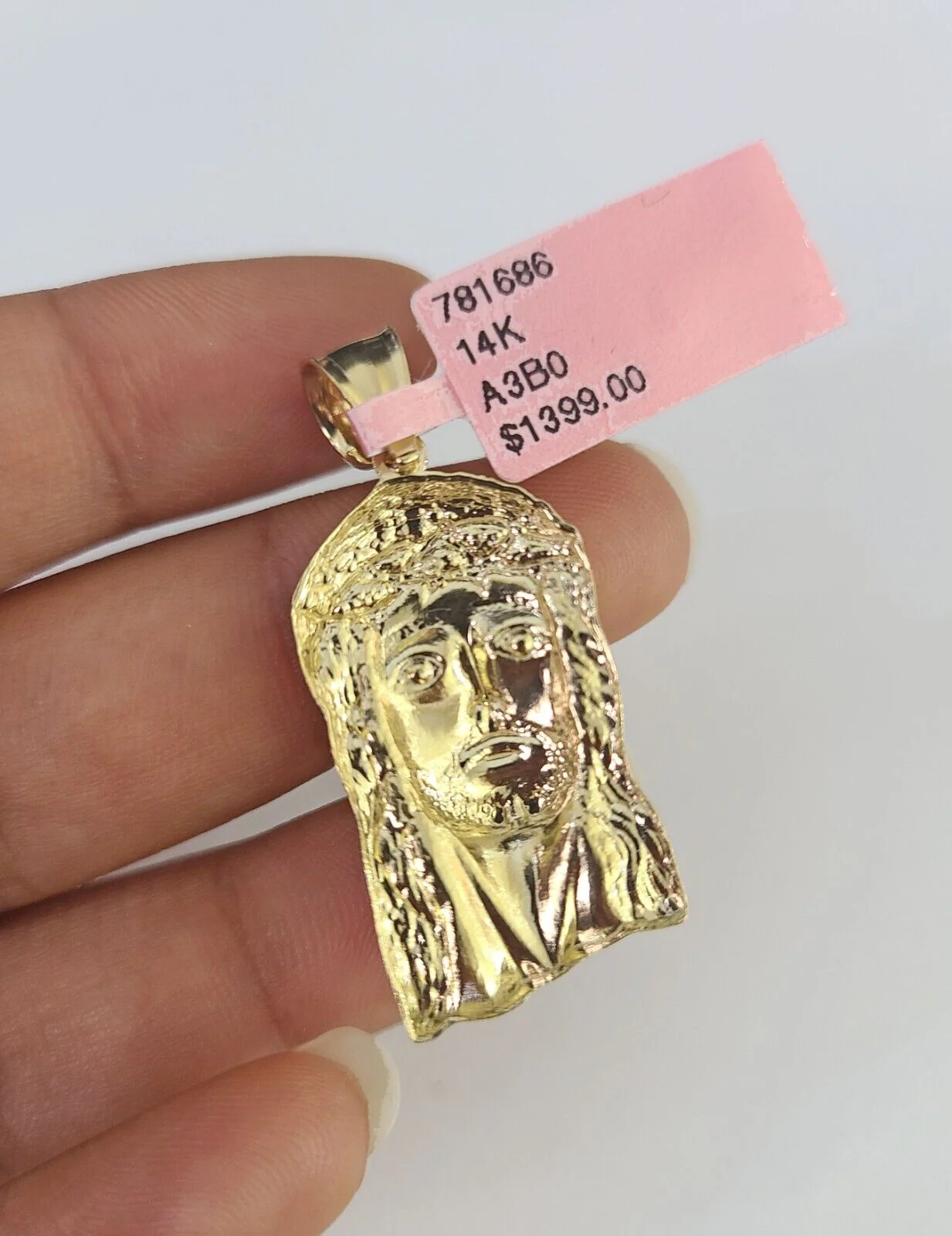 Real 14k Solid Chain Jesus Head Charm Set Miami Cuban 3mm Necklace Pendant - Image 7