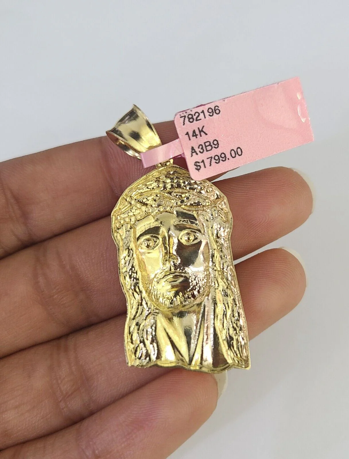 Real 14k Solid Chain Jesus Head Charm Set Miami Cuban 3mm Necklace Pendant - Image 7