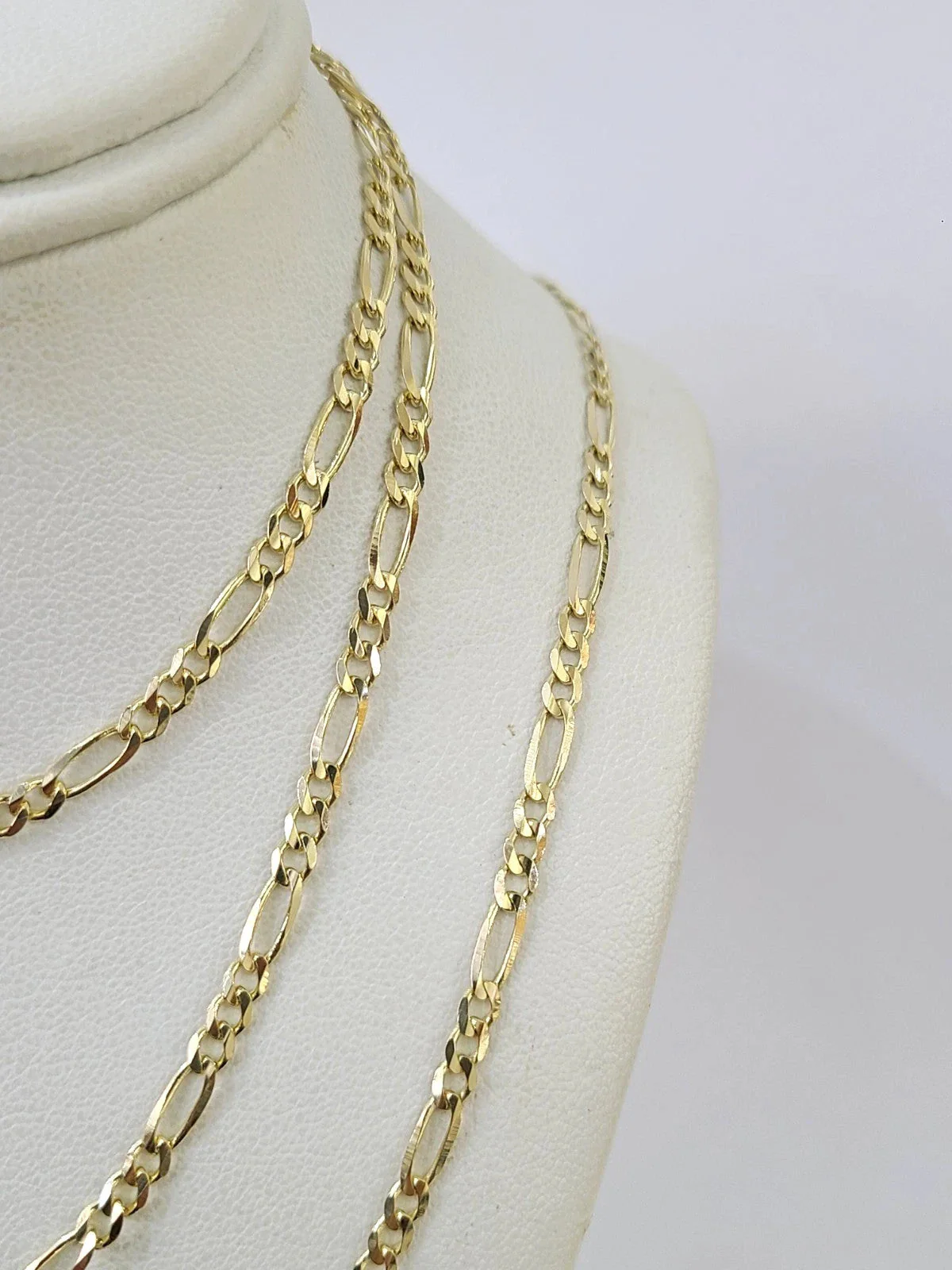 Real 14k Solid Gold Chain Figaro Link Necklace 3mm 18"-28" Men Women 14kt - Image 4