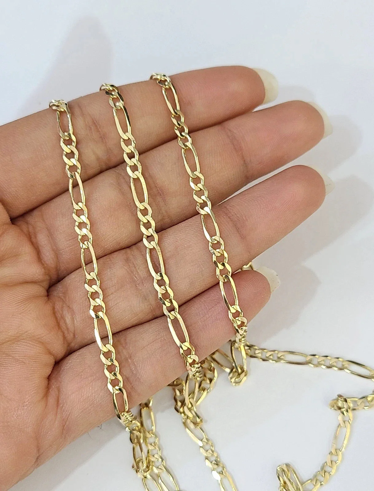 Real 14k Solid Gold Chain Figaro Link Necklace 3mm 18"-28" Men Women 14kt - Image 6