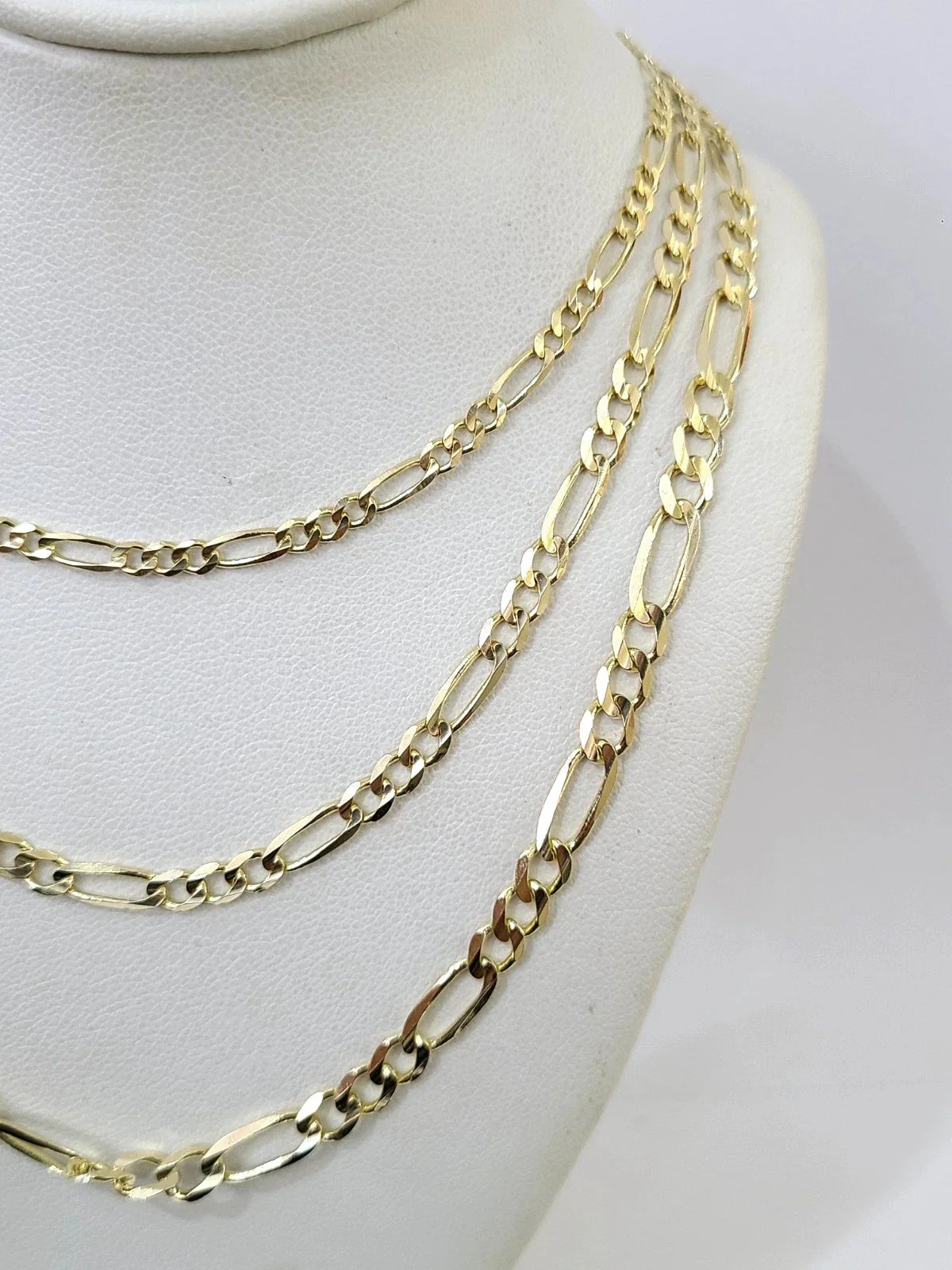 Real 14k Solid Gold Chain Figaro Link Necklace 3mm 4mm 5mm Men Women 14kt - Image 2