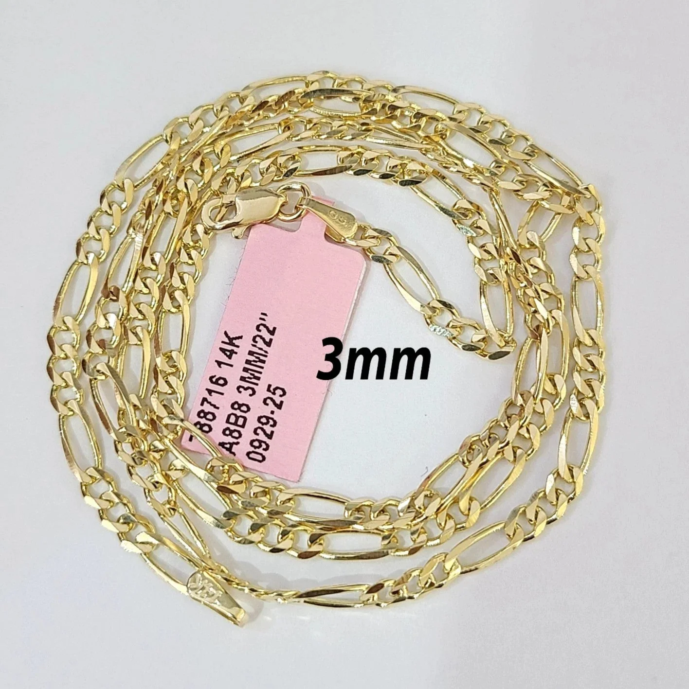 Real 14k Solid Gold Chain Figaro Link Necklace 3mm 4mm 5mm Men Women 14kt - Image 4