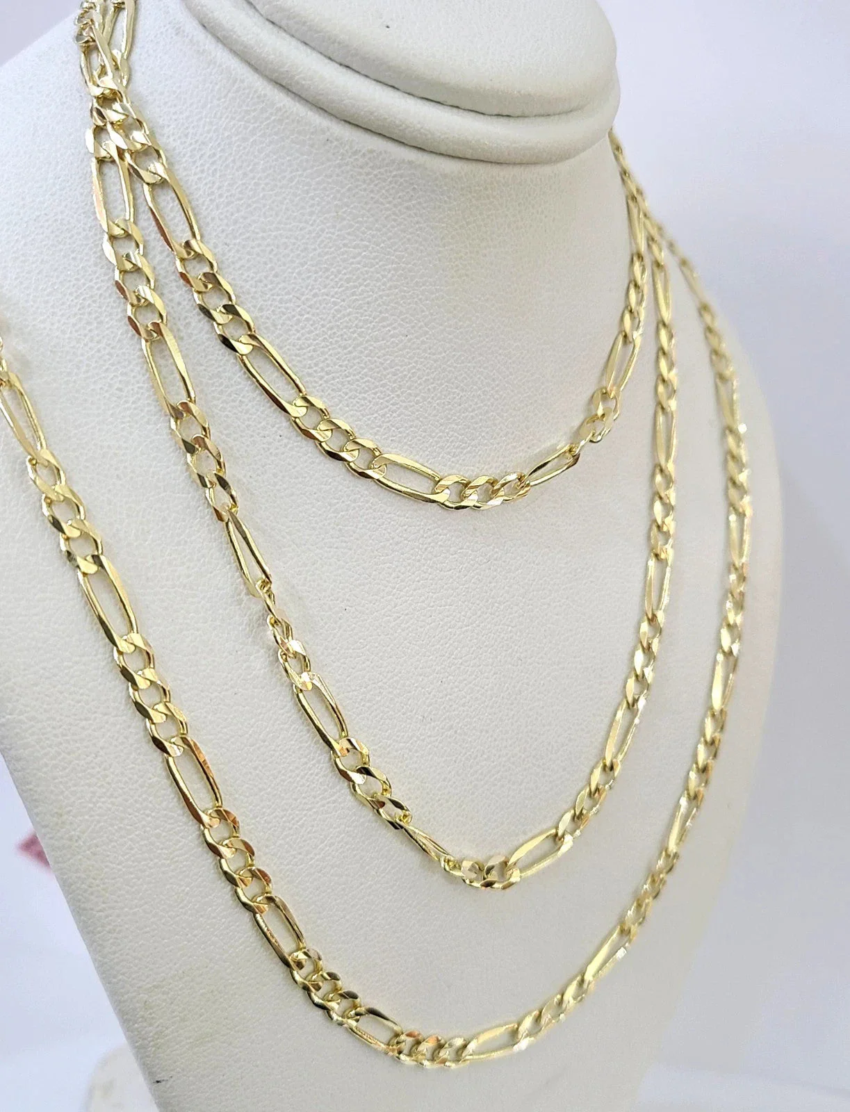 Real 14k Solid Gold Chain Figaro Link Necklace 4mm 18"-28" Men Women 14kt - Image 2