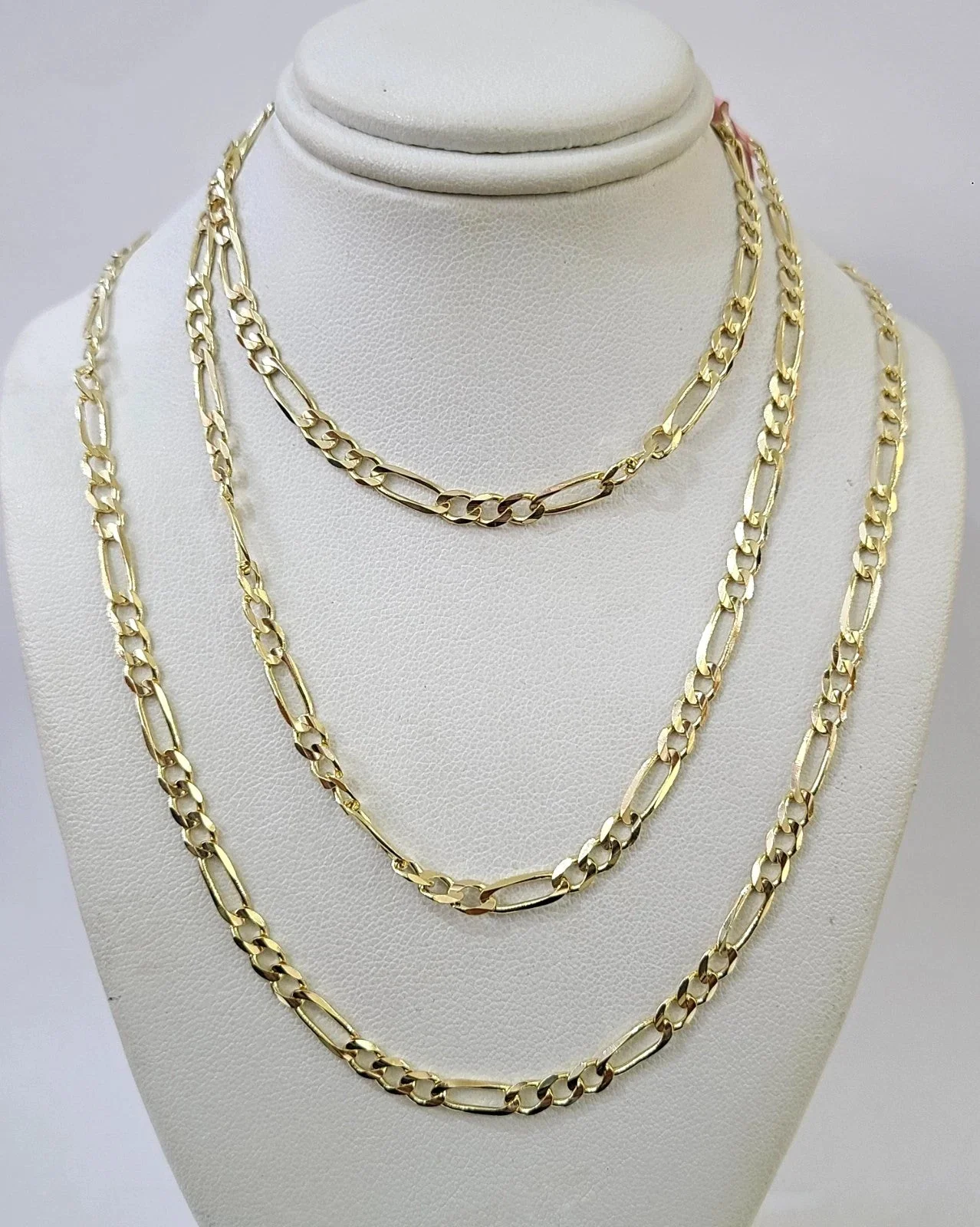 Real 14k Solid Gold Chain Figaro Link Necklace 4mm 18"-28" Men Women 14kt - Image 3