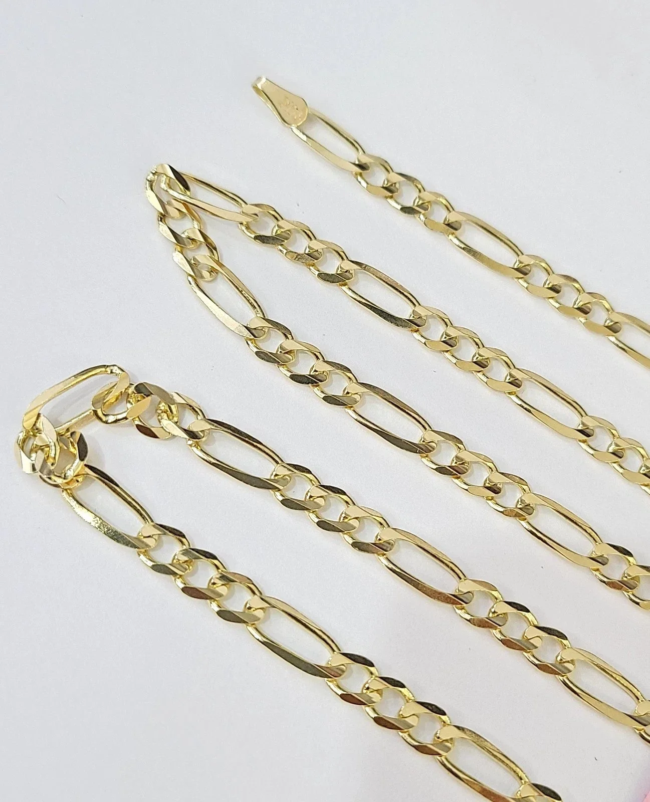 Real 14k Solid Gold Chain Figaro Link Necklace 5mm 18"-28" Men Women 14kt - Image 4
