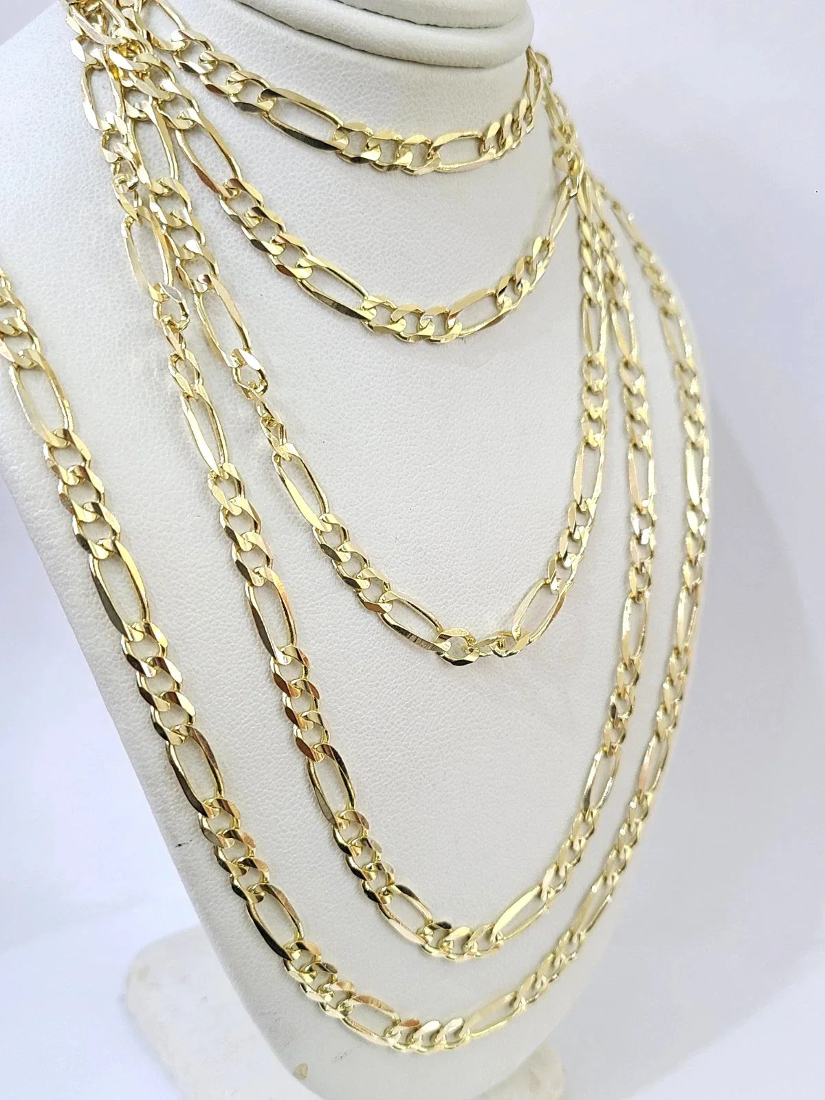 Real 14k Solid Gold Chain Figaro Link Necklace 5mm 18"-28" Men Women 14kt - Image 6