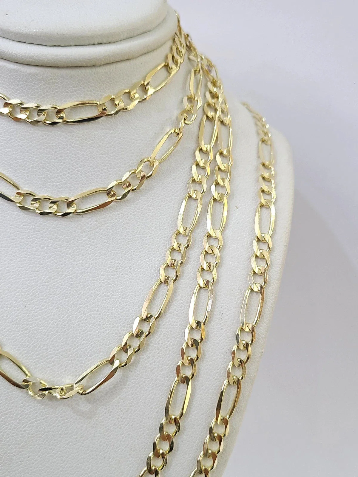 Real 14k Solid Gold Chain Figaro Link Necklace 5mm 18"-28" Men Women 14kt - Image 7