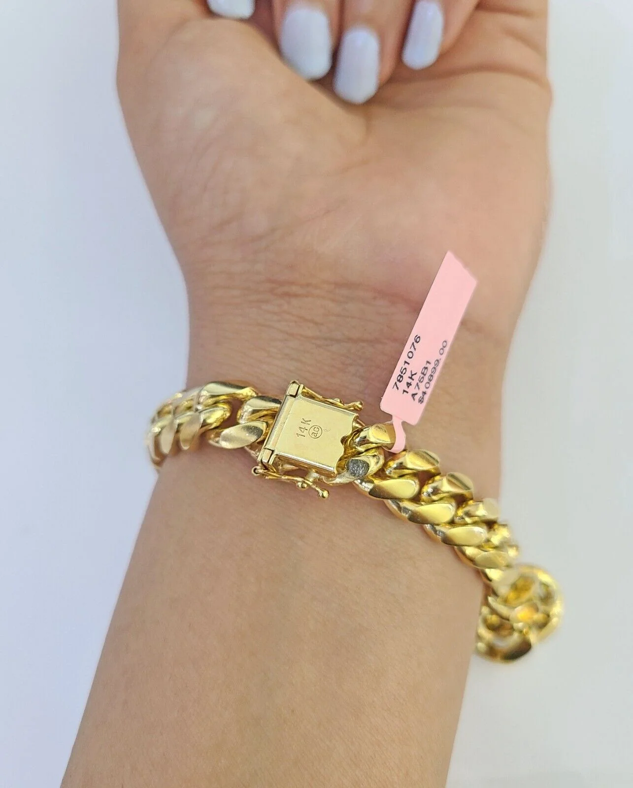 Real 14k Solid Miami Cuban Link Bracelet Gold 10mm 8.5" Box Lock 14kt Yellow - Image 3