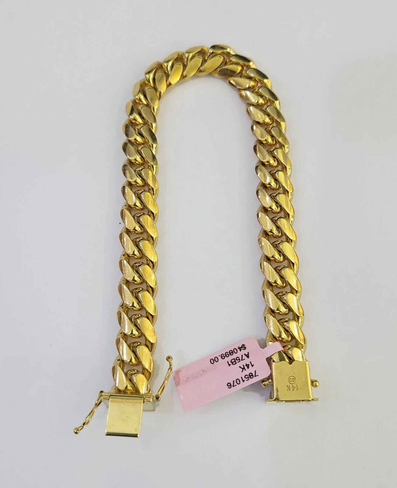Real 14k Solid Miami Cuban Link Bracelet Gold 10mm 8.5" Box Lock 14kt Yellow - Image 4