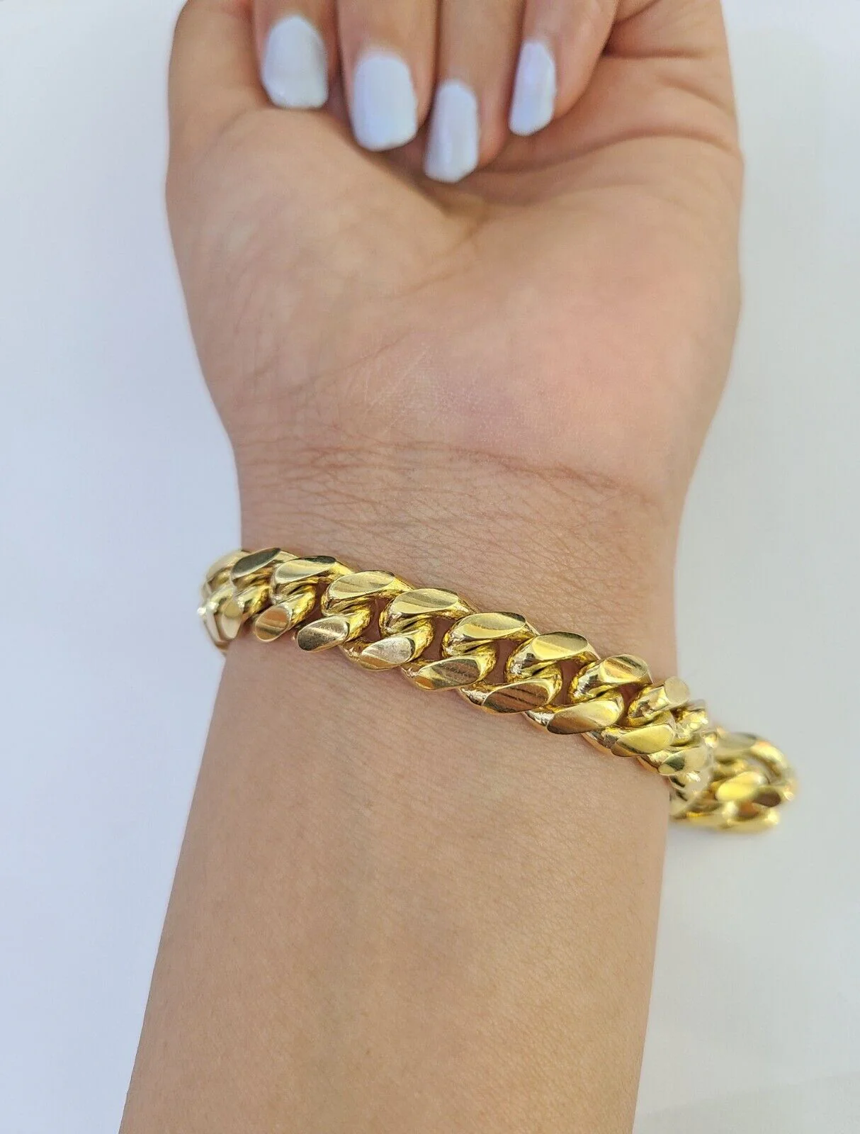 Real 14k Solid Miami Cuban Link Bracelet Gold 10mm 8.5" Box Lock 14kt Yellow - Image 5