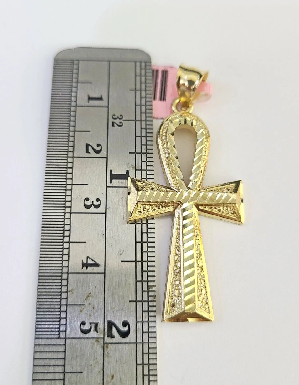 Real 14k Solid Rope Chain Jesus Ankh Cross Charm Set 3mm 18"-26" Necklace Gold - Image 2