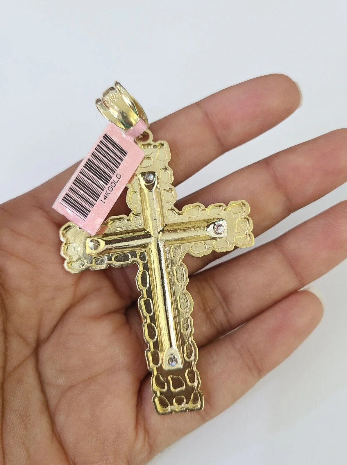 Real 14k Solid Rope Chain Jesus Cross Charm Set 6mm 18"-30" Necklace Gold - Image 7