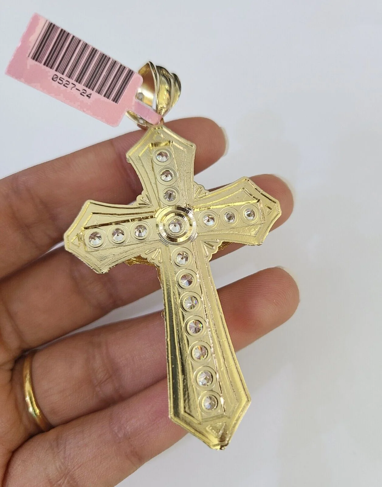 Real 14k Solid Rope Chain Jesus Cross Charm Set 6mm 18"-30" Necklace Gold - Image 7