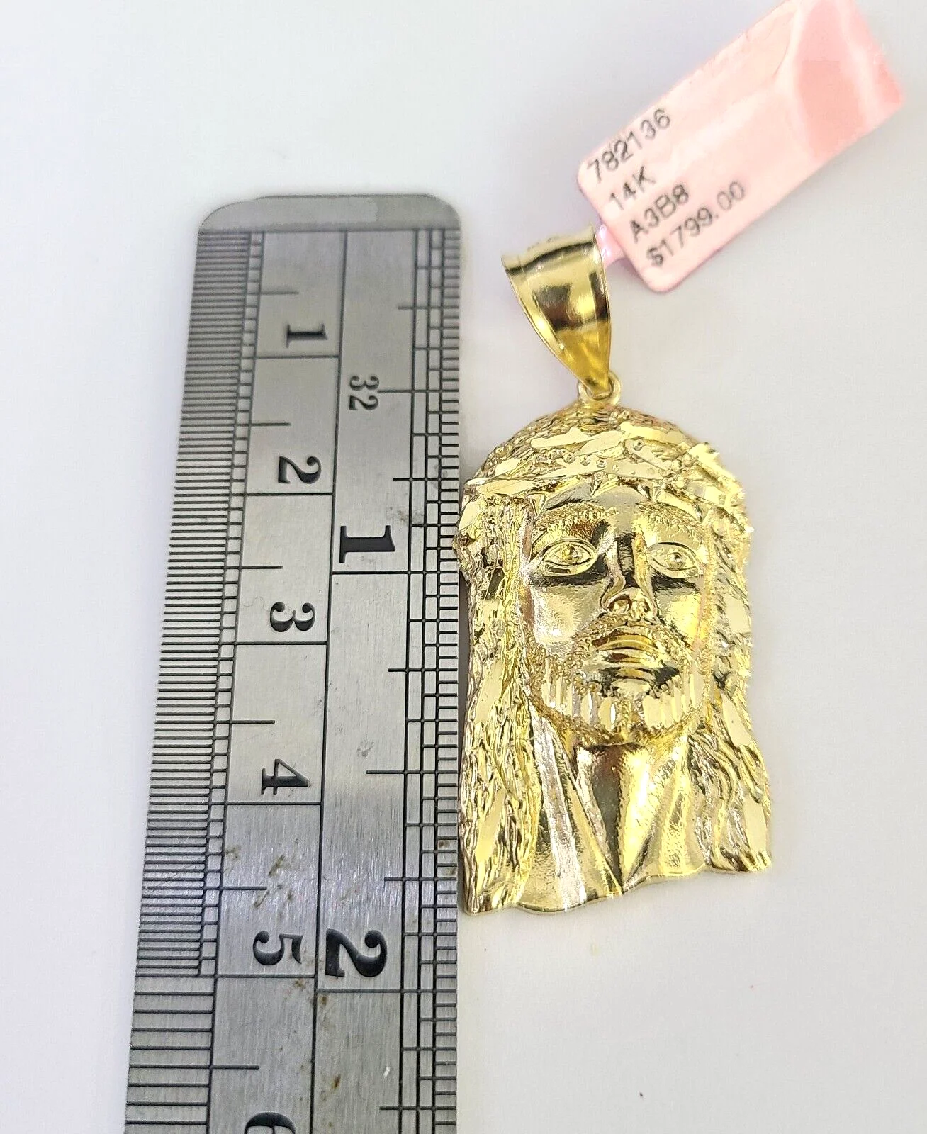 Real 14k Solid Rope Chain Jesus Head Charm Set 3mm 18"-26" Necklace Yellow Gold - Image 4