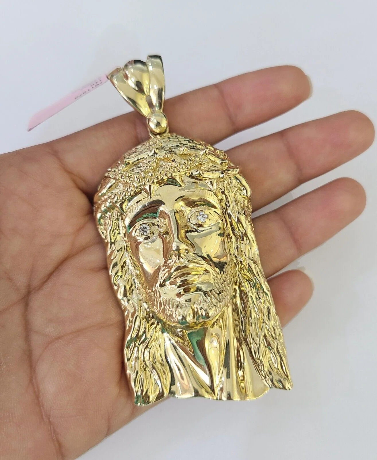 Real 14k Solid Rope Chain Jesus Head Charm Set 6mm 18"-30" Necklace Gold - Image 2