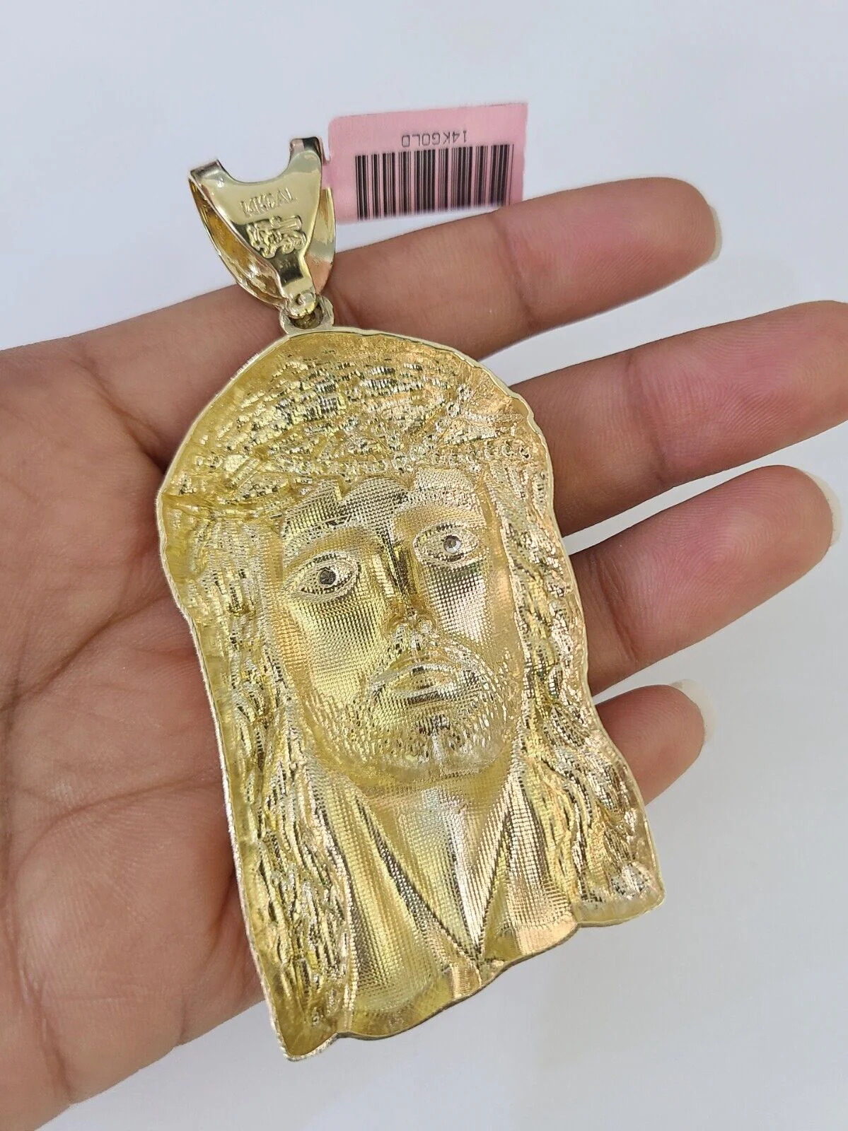 Real 14k Solid Rope Chain Jesus Head Charm Set 6mm 18"-30" Necklace Gold - Image 7