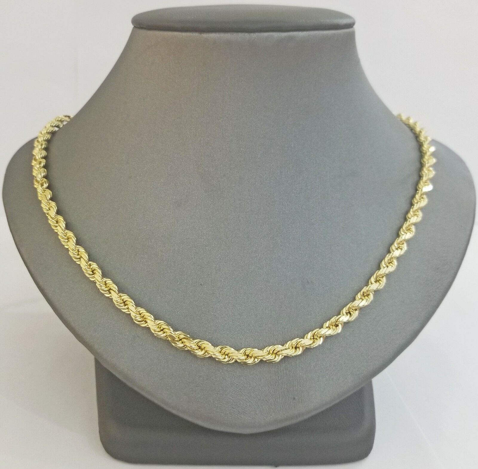Real 14K SOLID Yellow Gold Rope Chain 4.5mm 26 Inches necklace Lobster Lock 14kt - Image 6