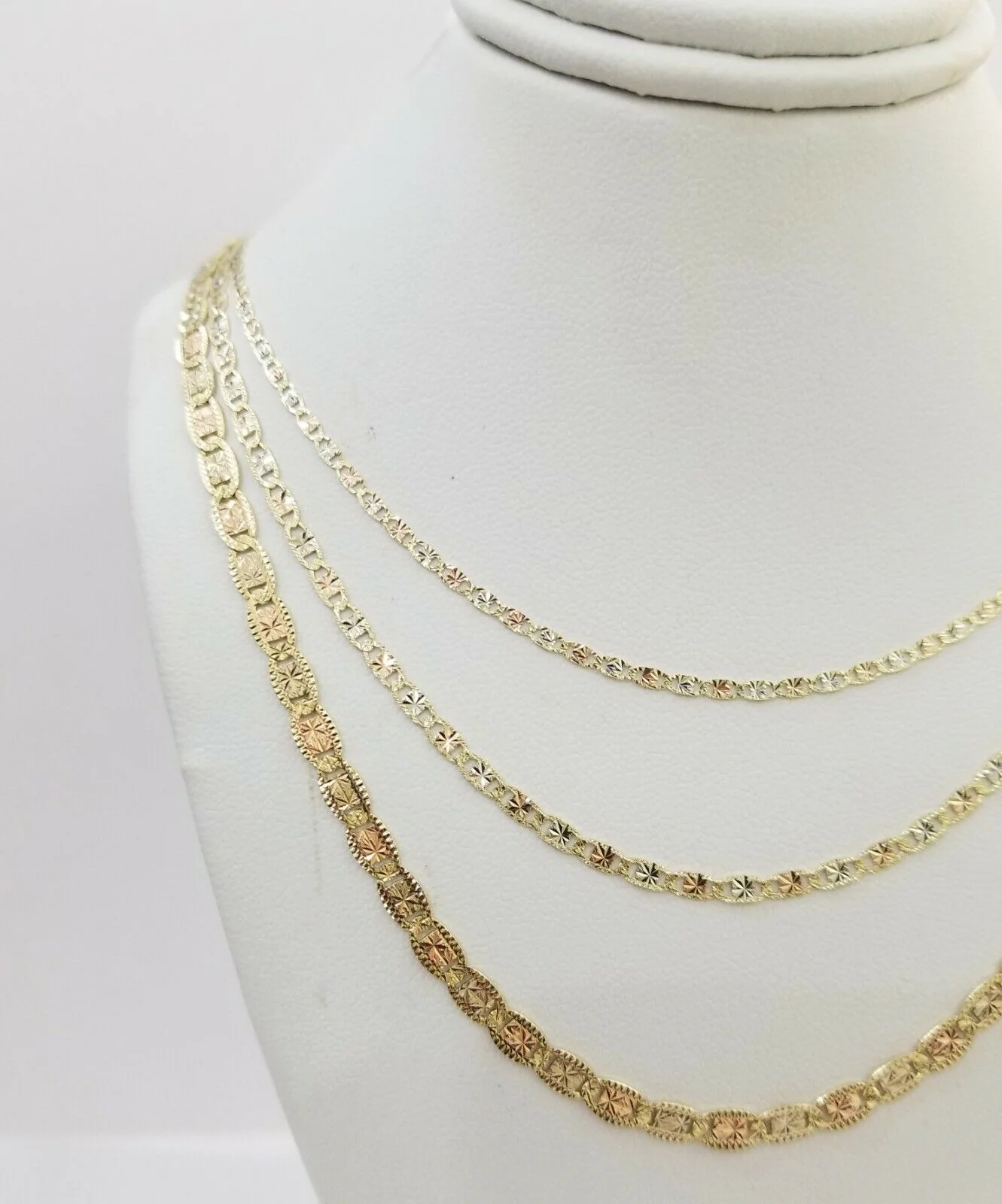 REAL 14k Trio Gold Necklace chain Ladies 3mm 3.5mm 5mm 18"-24" Women - Image 3
