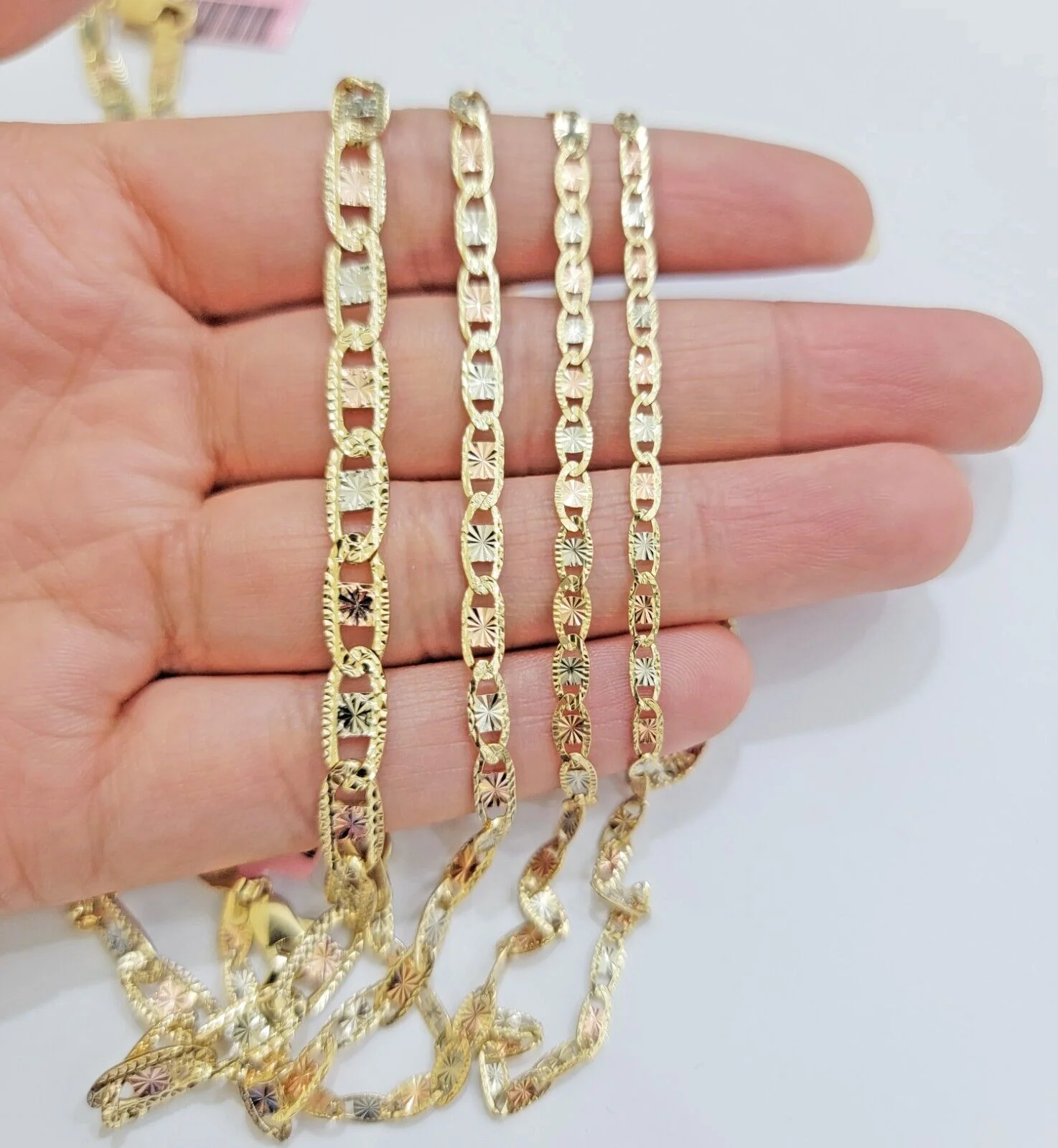 REAL 14k Trio Gold Necklace chain Ladies 3mm 3.5mm 5mm 18"-24" Women - Image 5