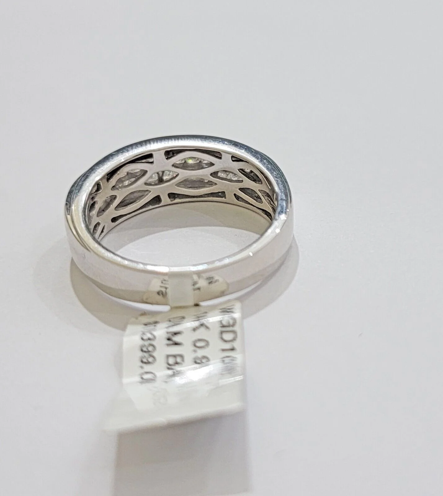 Real 14k White Diamond Ring Mens Band 0.97 Ct PrincessCut Wedding Engagement - Image 5